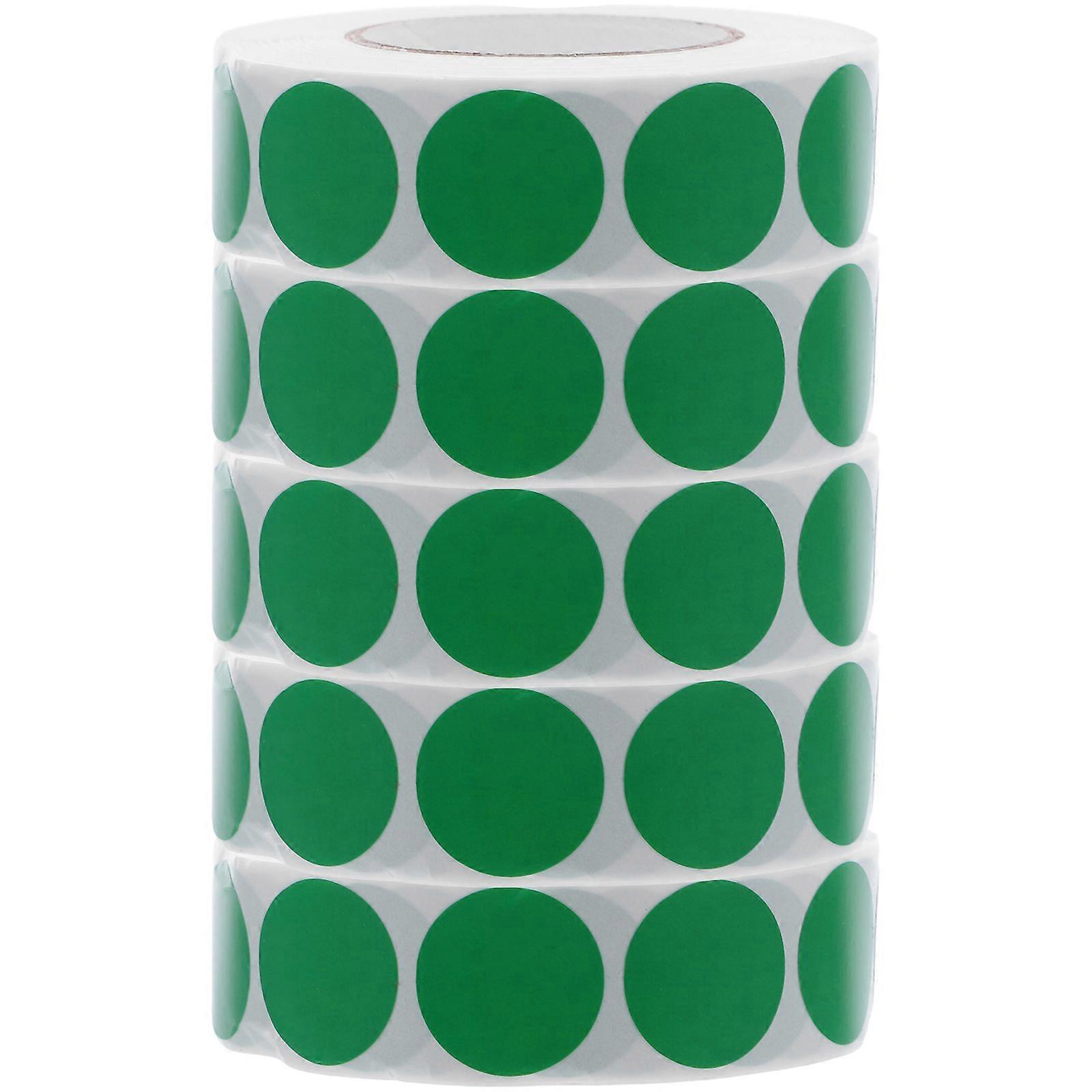 5 Rolls Round Seal Stickers Envelope Mail Wafer Seal Self Adhesive Package Circle Label Dots for Envelopes Boxes and Present Packaging Green
