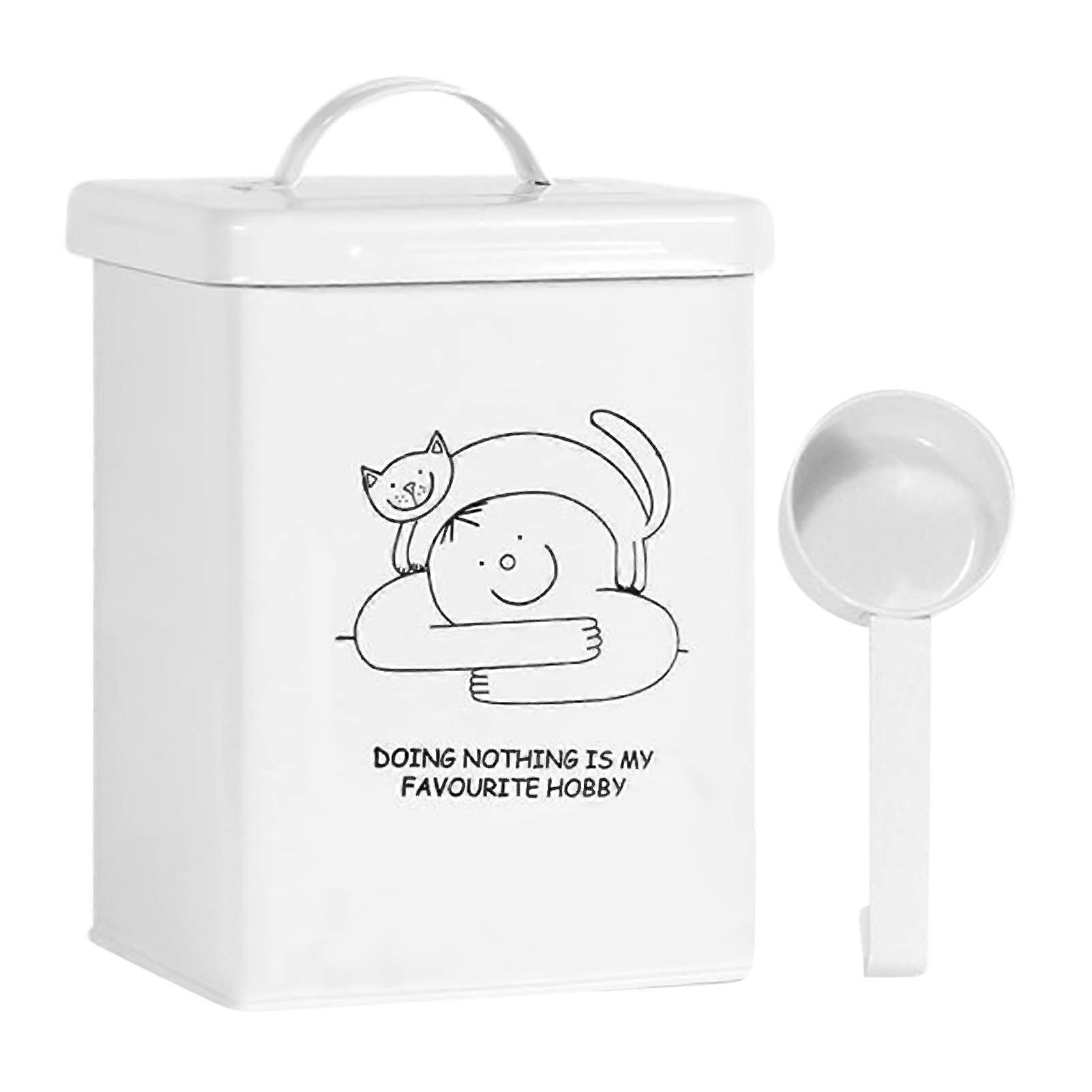 Pet Food Container Box 5L Capacity With Handle Lid Spoon Cat Food Storage Bin And Dog Food Storage Bins