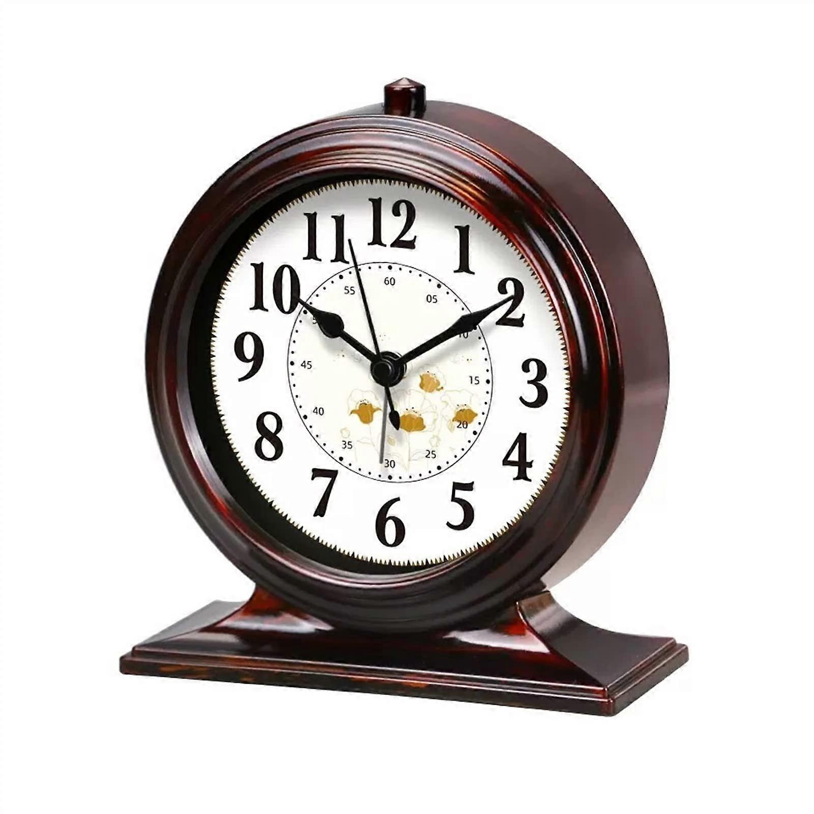 Tabletop Clock Vintage Style Pendulum Quartz Movement Living Room Desk Clock