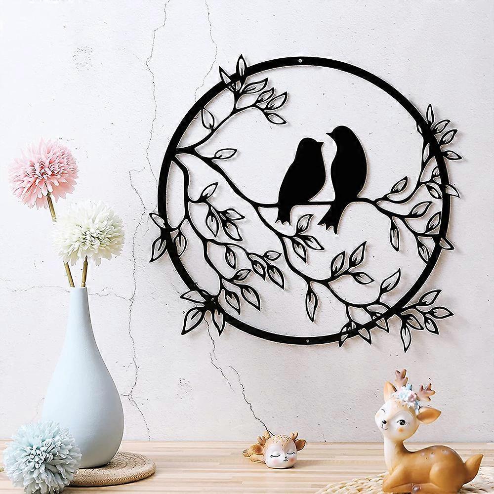 Bird on Tree Branch Metal Silhouette Wall Art