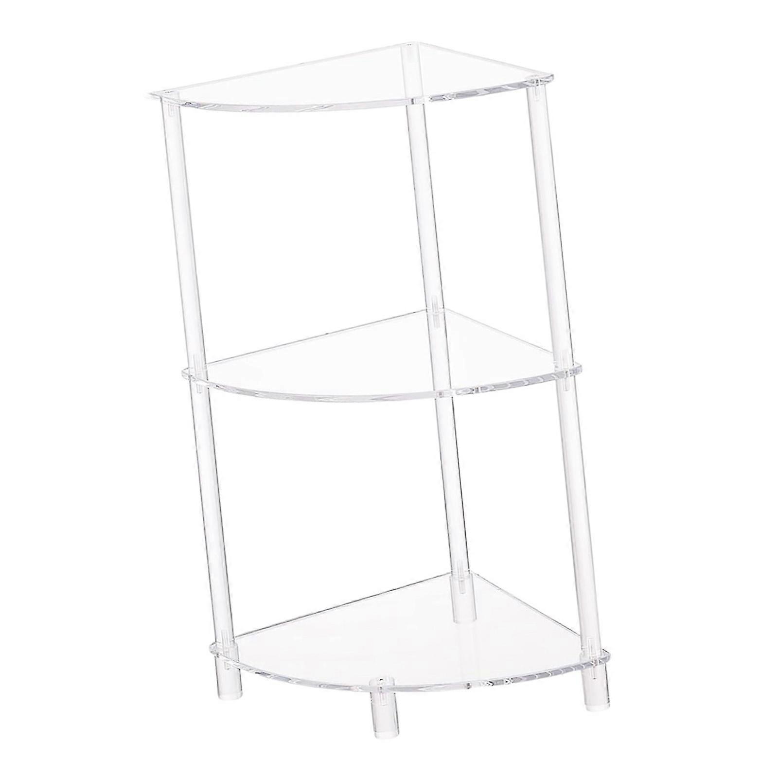 Practical Clelar Acrylic Three Tiers Side Table Organizers for Living Room or Bedroom Multipurpose and Sturdy Designs Multicolor