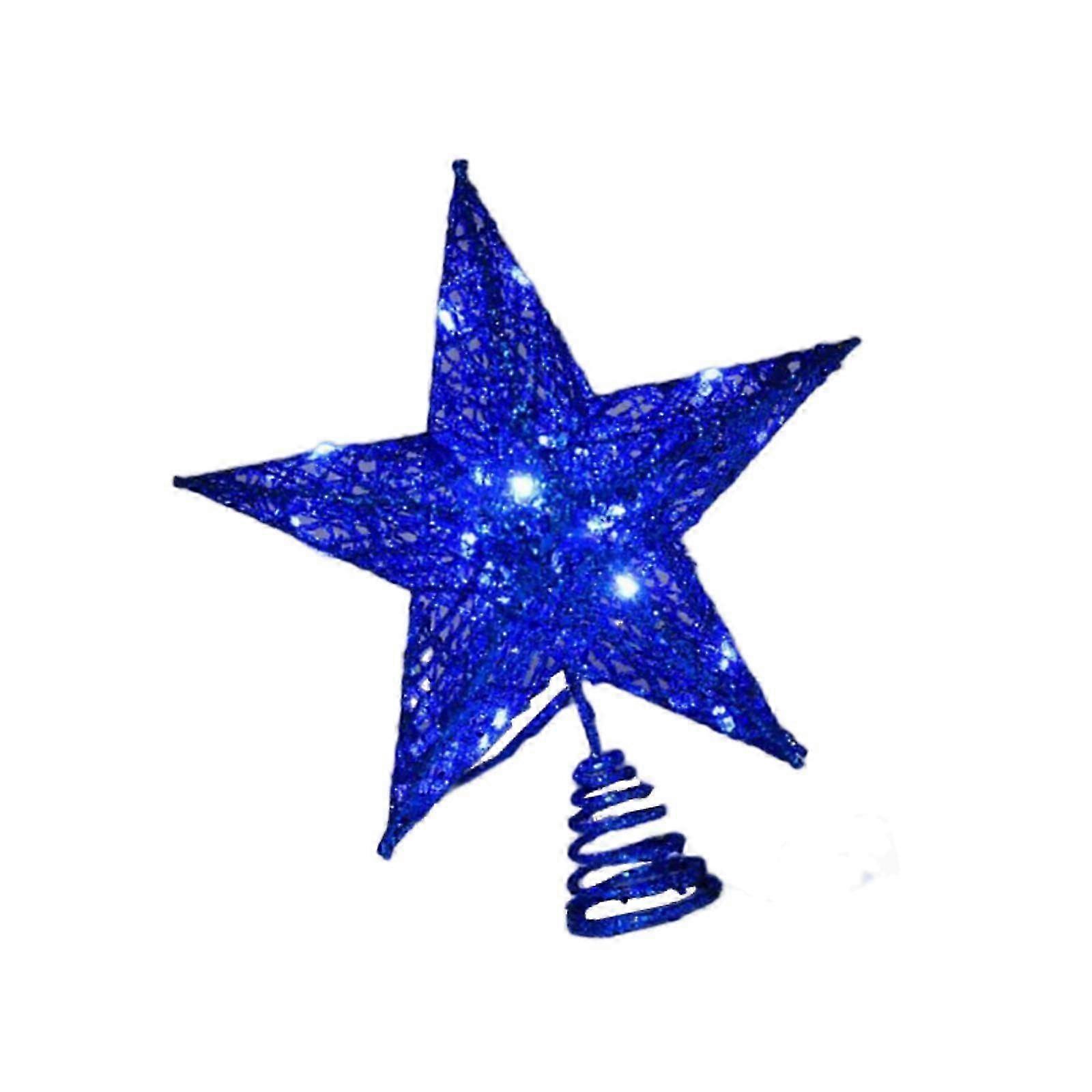 Tree Top Lamp 3D Metal Tree Topper for Indoor Holiday Christmas Red