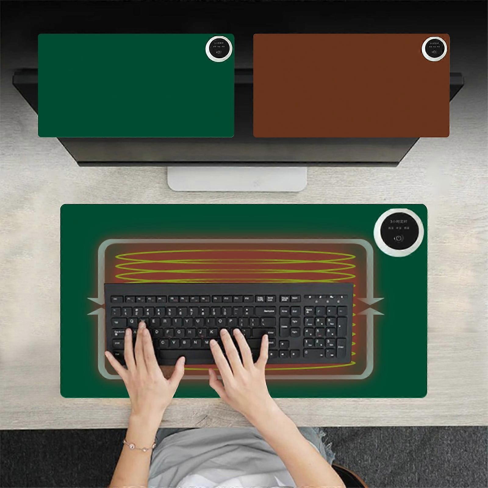 Viflosae Heated Keyboard Mat, Large Heating Desk Pad for Keyboard & Mouse, Electric Warm Table Mat, Compatible with All Keyboards