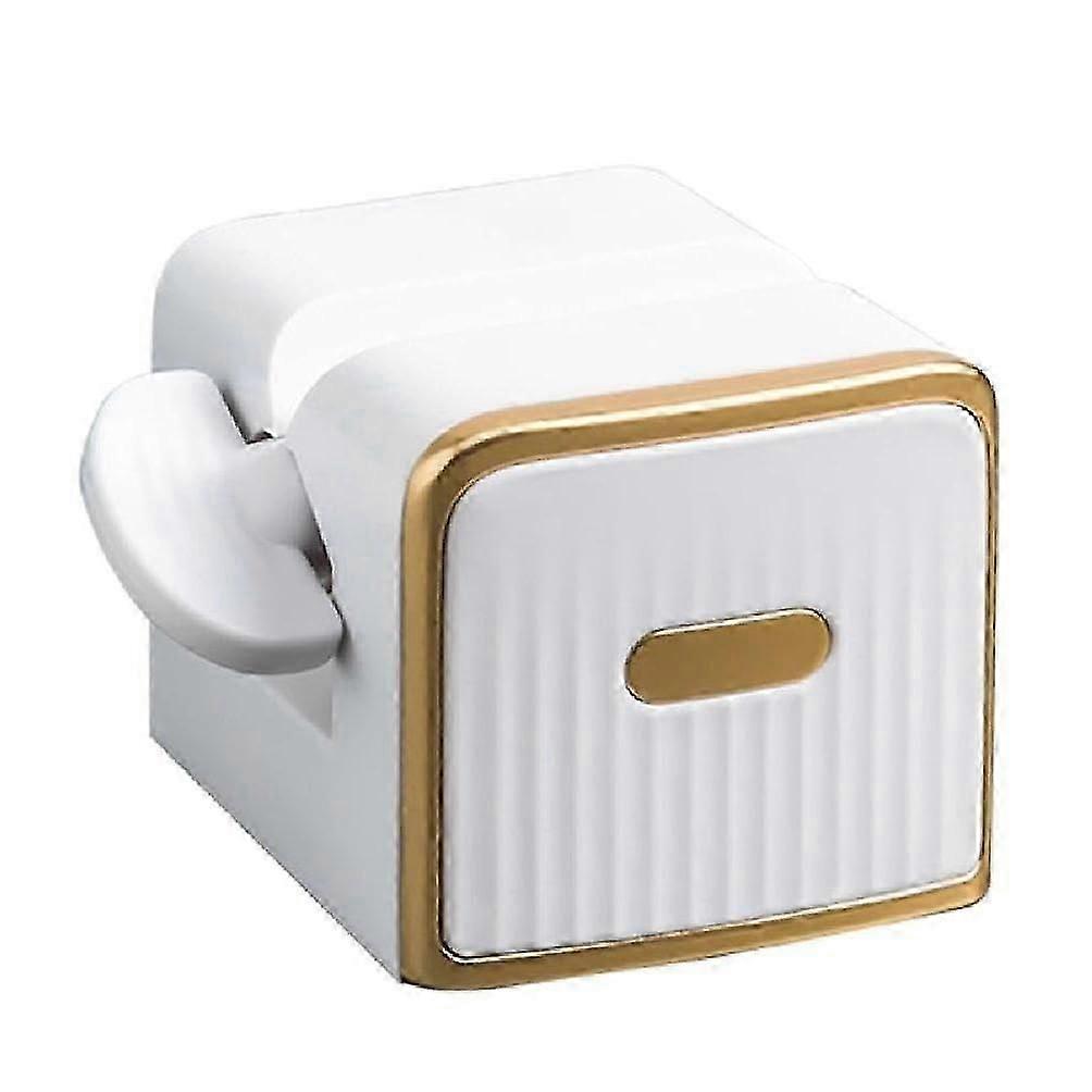 Toothpaste Roller Dispenser - Wall Mounted Plastic Toothpaste Squeezer Holder for Cream Tubes in White