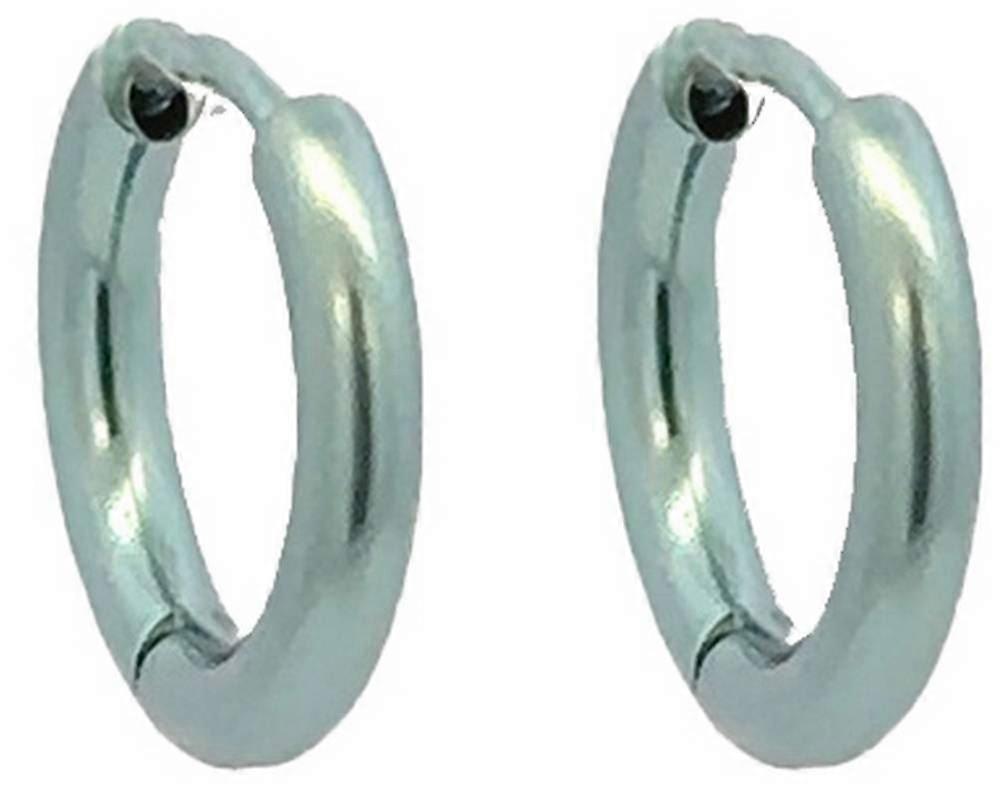 Ti2 Titanium Small Round Hinged Hoop Earrings - Light Green