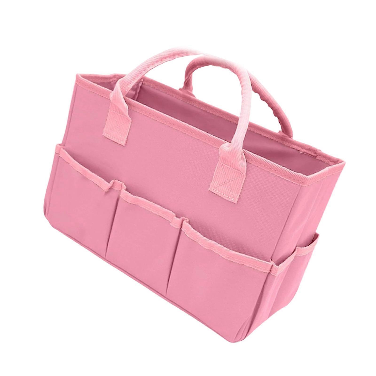 Spacious Gardening Work Handheld Soft Handle Designs Oxfords Materials Storage Solution for Tool  Pink