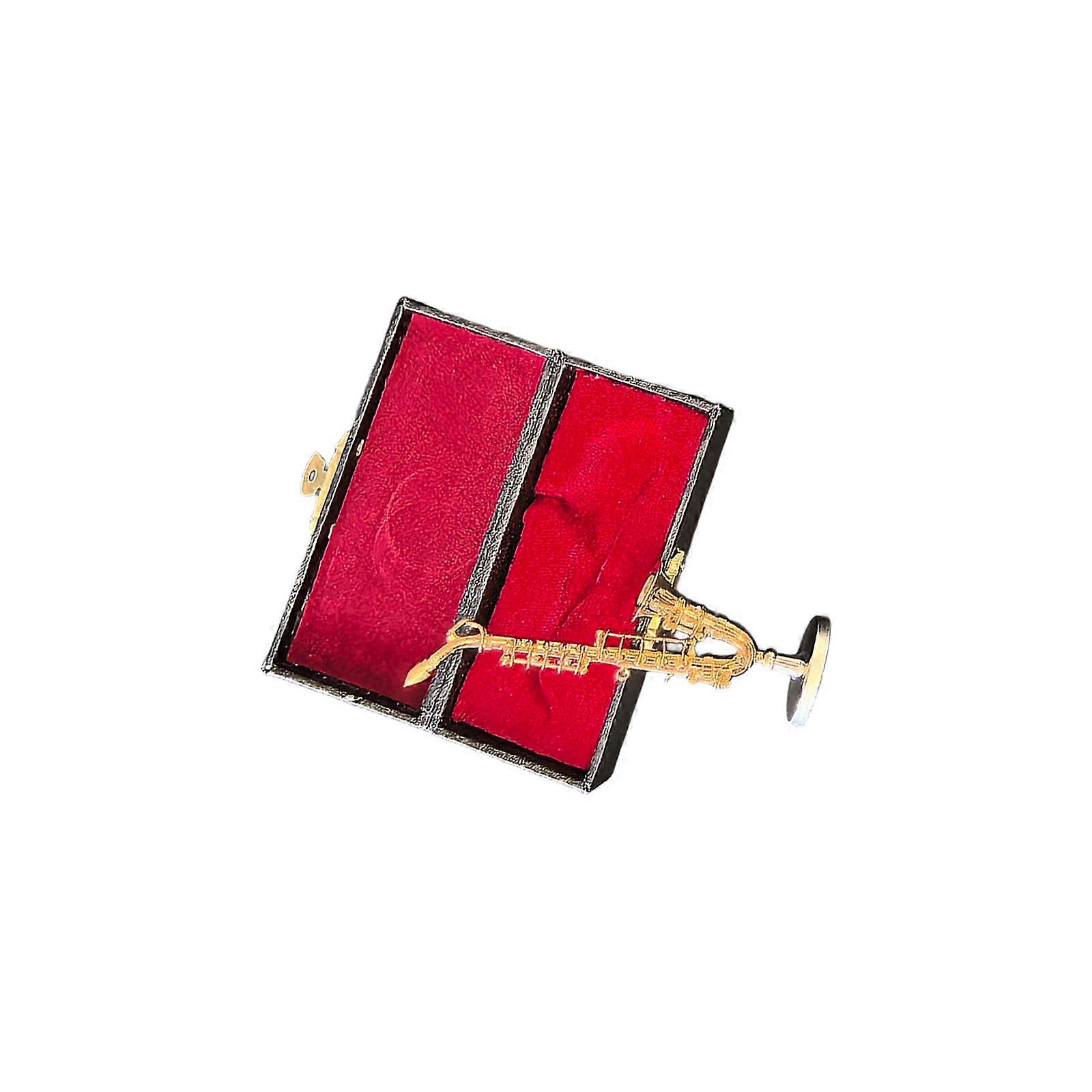 Realistic Small Saxophone Model Brass Gold Display Stand Included Premium Home Decoration For Enthusiasts Multicolor