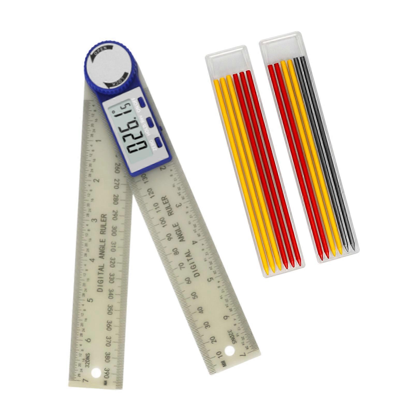Heavy Duty Stainless Steel Angle Finder Locking Mechanism 1.1mm Thickened Ruler Two Unit Markings For Carpentry Projects Multicolor