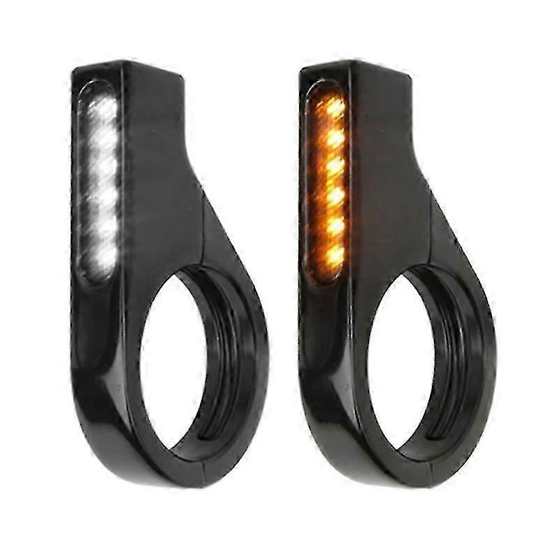 LED Motorcycle Turn Signal Waterproof Indicator Light Lamp with 41mm Fork Tubes