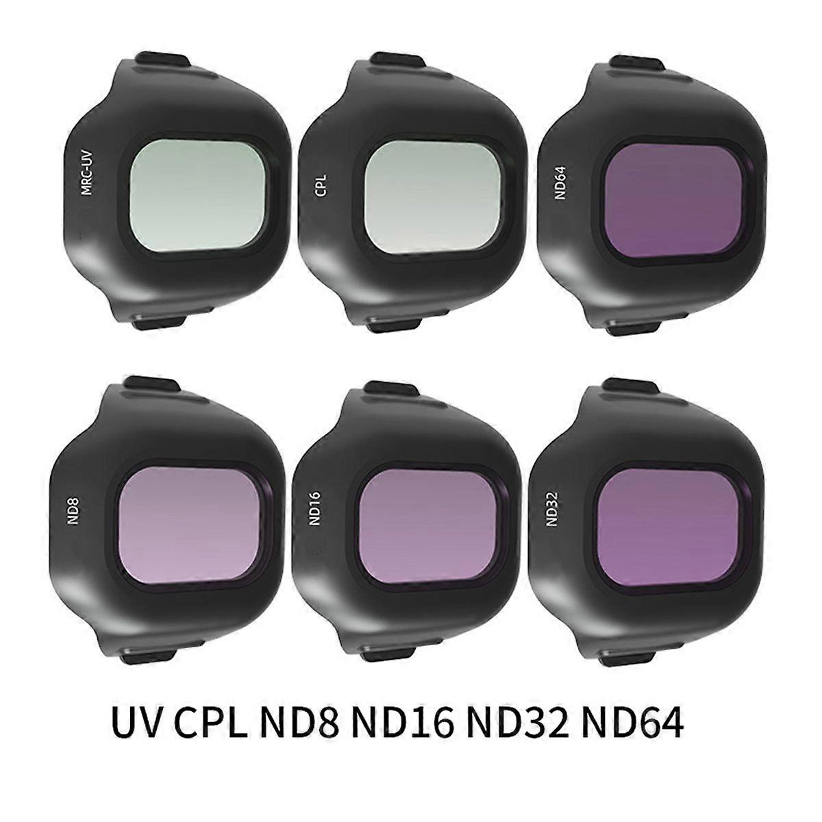 For Mini 5 Pro Drone Filter 6IN1 UV CPL ND8 ND16 ND32 ND64 Neutral Density Circular Polarizer Ultra