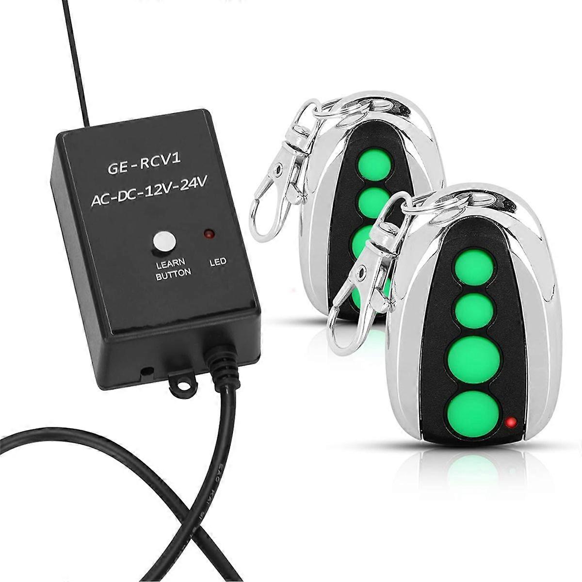 ERM12 Universal External Receiver with 2 Remote Controls for Door Openers,for Automatic Swing Slidin