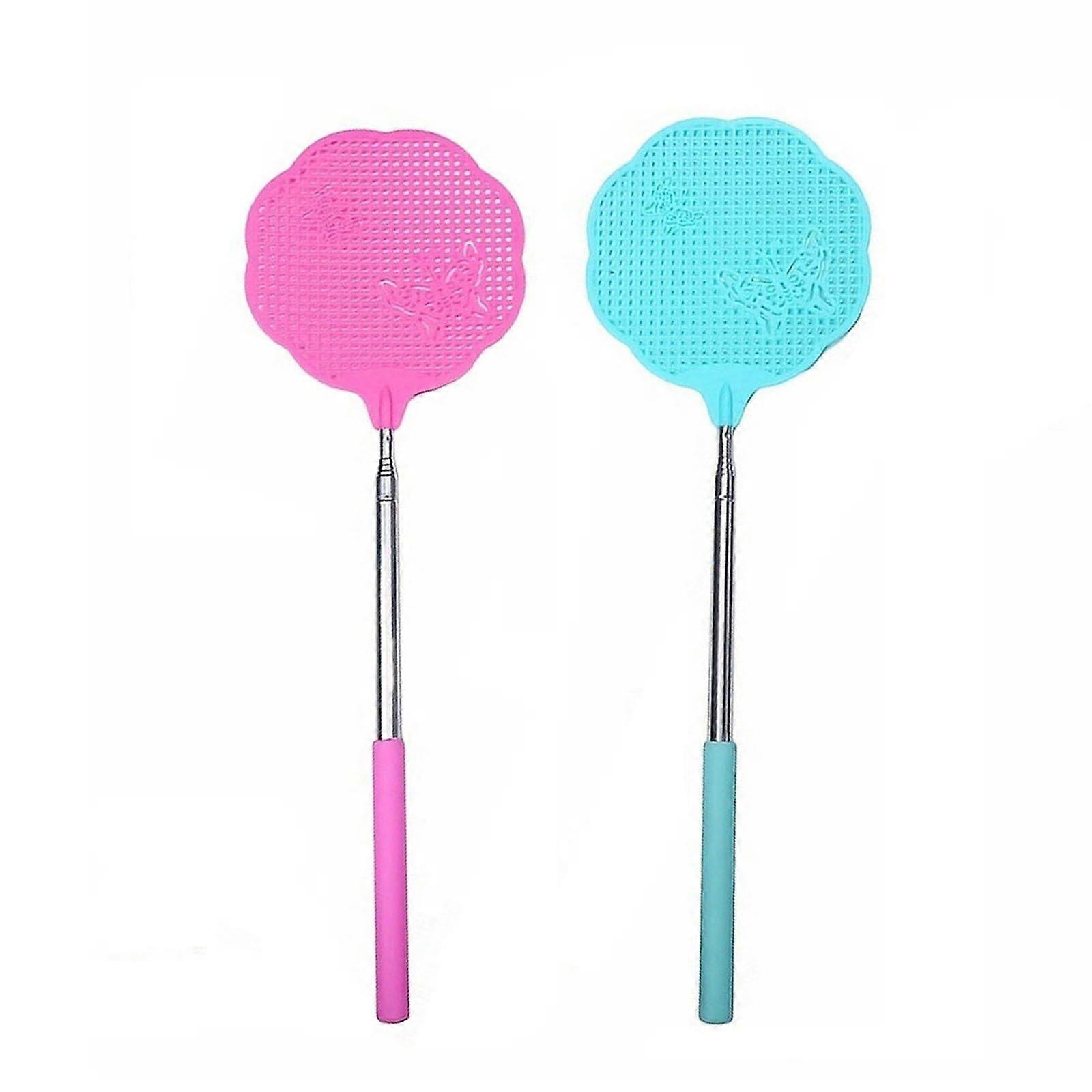 Fly Swatter with Telescoping Handle, AntiSlip Grip, Durable 2 Pack for Flies and Mosquitoes
