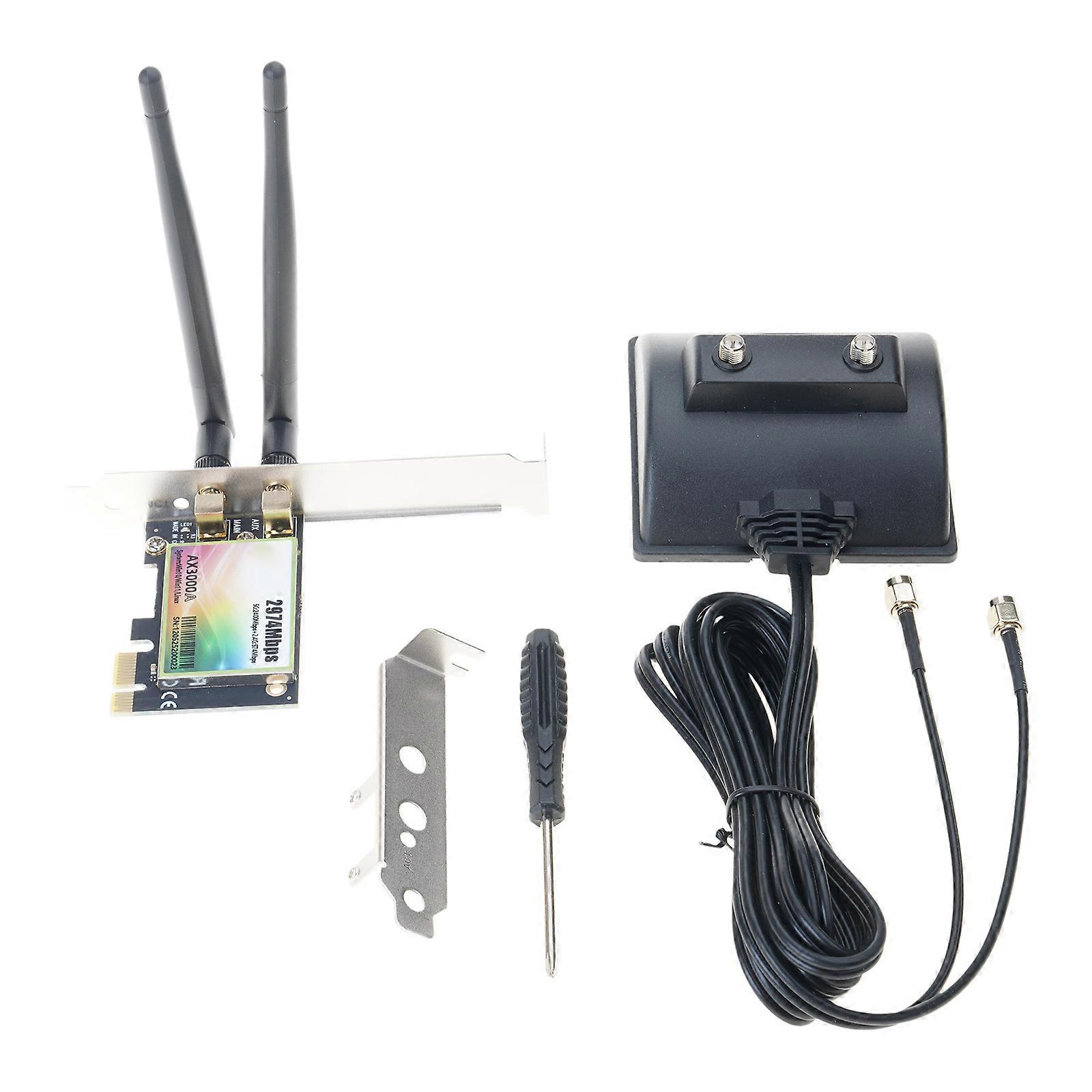 WiFi6E PCIE Adapter 5374Mbps SU-AXE3000 Double Bands 2.4G/5G Wireless Network Card for PC Desktops Support Win 10 11 Multicolor