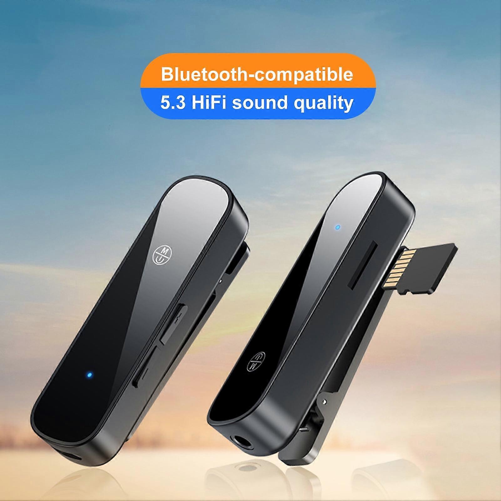 SUSUchens Audio Receiver, Delay Free, Auto-Connect, Rechargeable, Noise Reduction, 3.5mm Jack, Bluetooth-compatible, for Office, Black