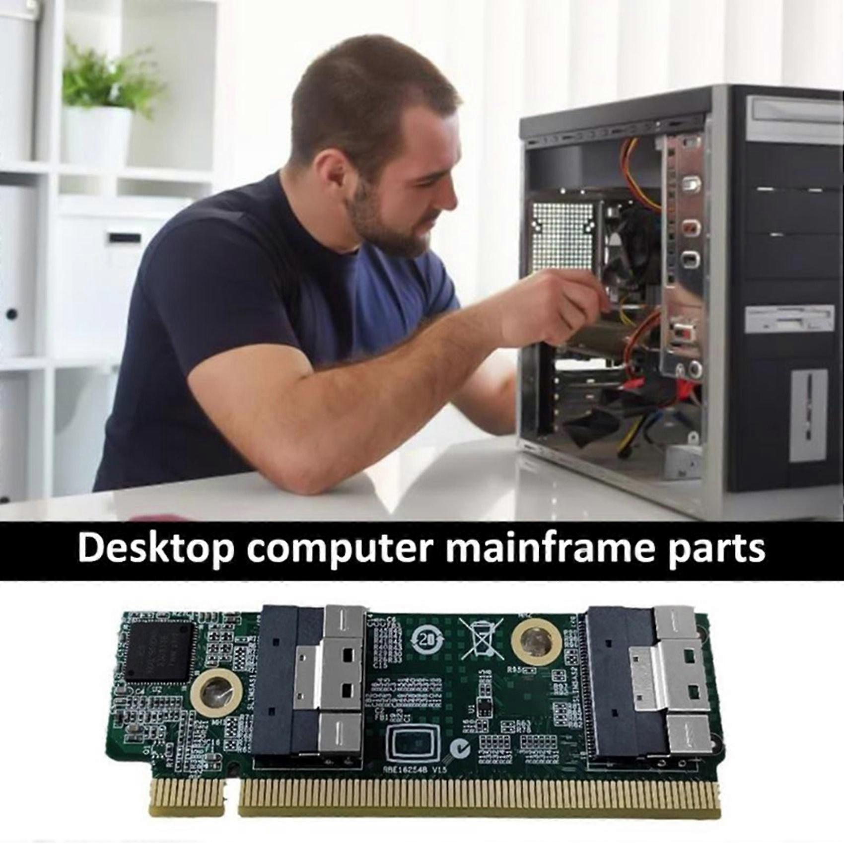 2X High Speed SFF-8654 to PCIe X16 External Extension Card Adapters SFF-8654 Adapters Card Computer for 1U Server