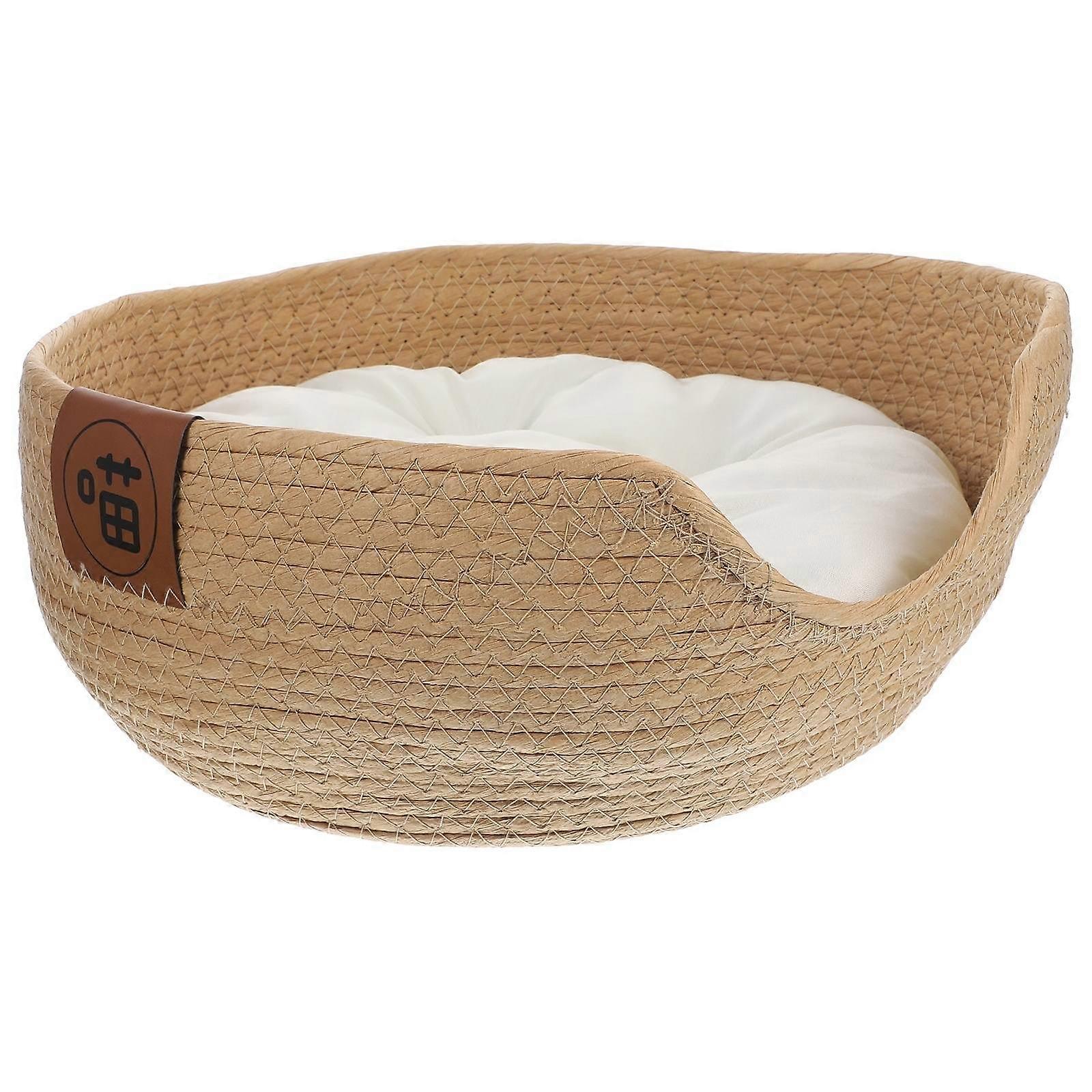 Woven Cat Bed Comfortable Pet Nest for Summer Cat Bed 1 Unit