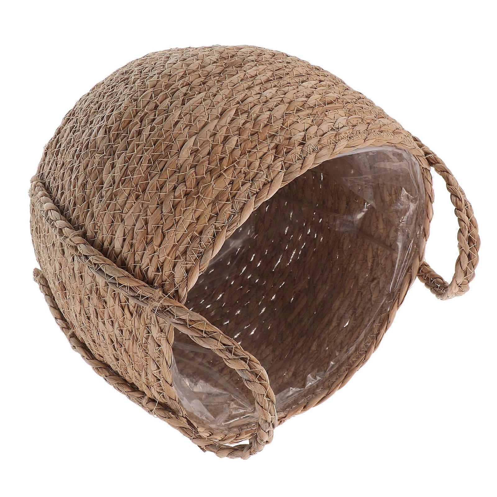 Rustic Woven Rattan Flower Basket for Plant Display