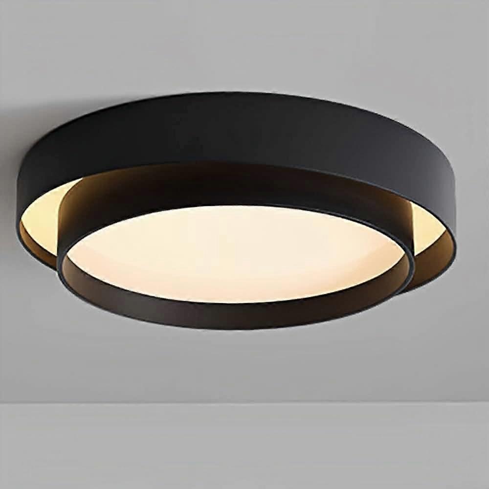 LED Ceiling Light 50cm Dark Nordic Flush Mount Fixture, Dimmable with Remote and Color Temperature Control