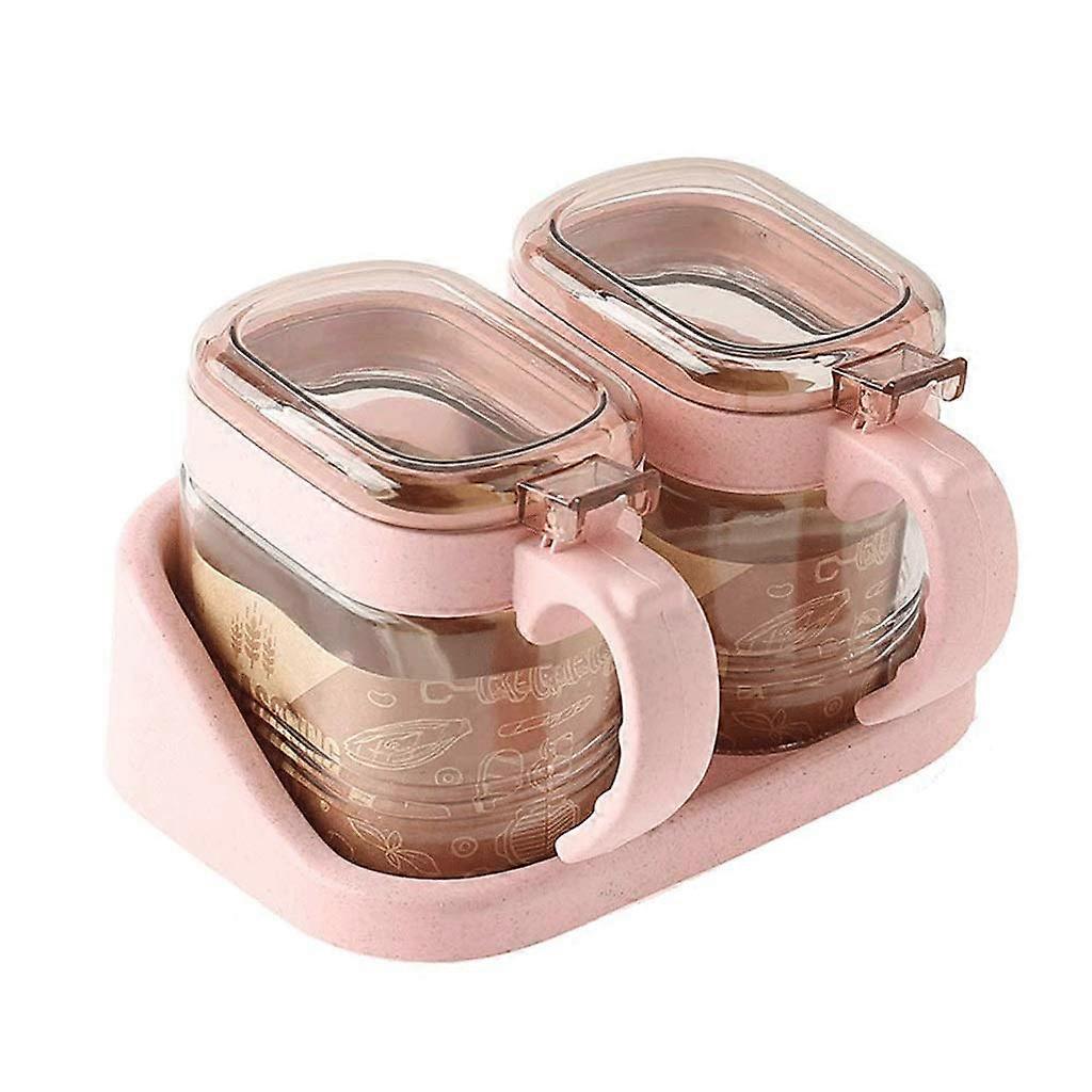 Spice Storage Containers Set with Spoons, PushType Dispenser, Transparent Seasoning Organizer for Kitchen