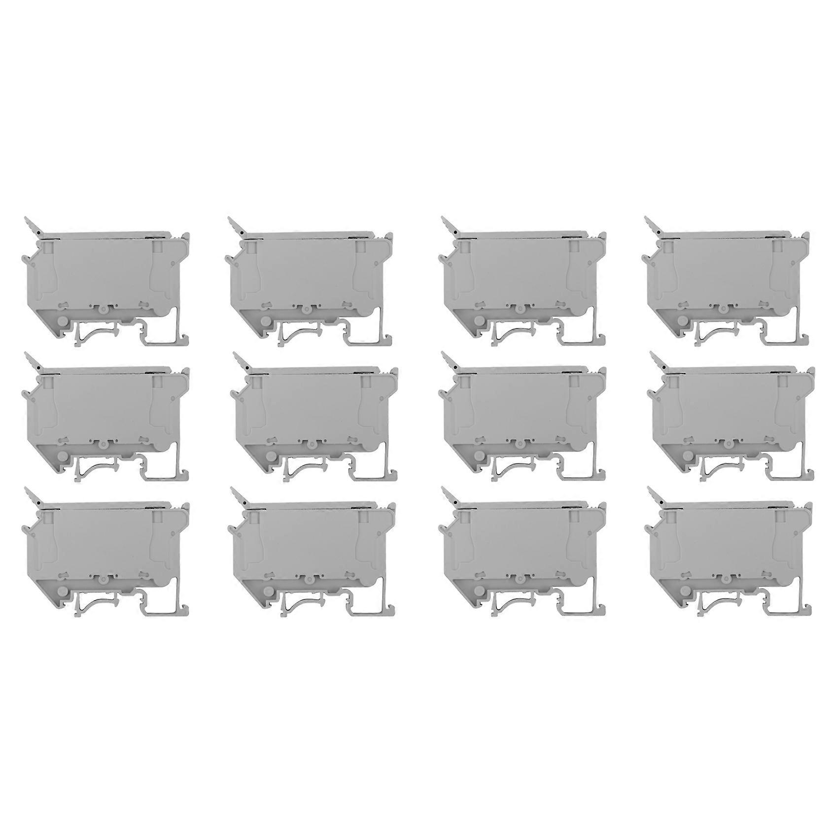 UK5-HESI UK5RD with LED DIN Rail Fuse Terminal Base Disconnect Terminal Block Screw Clip (Pack of 12Pcs,Grey)