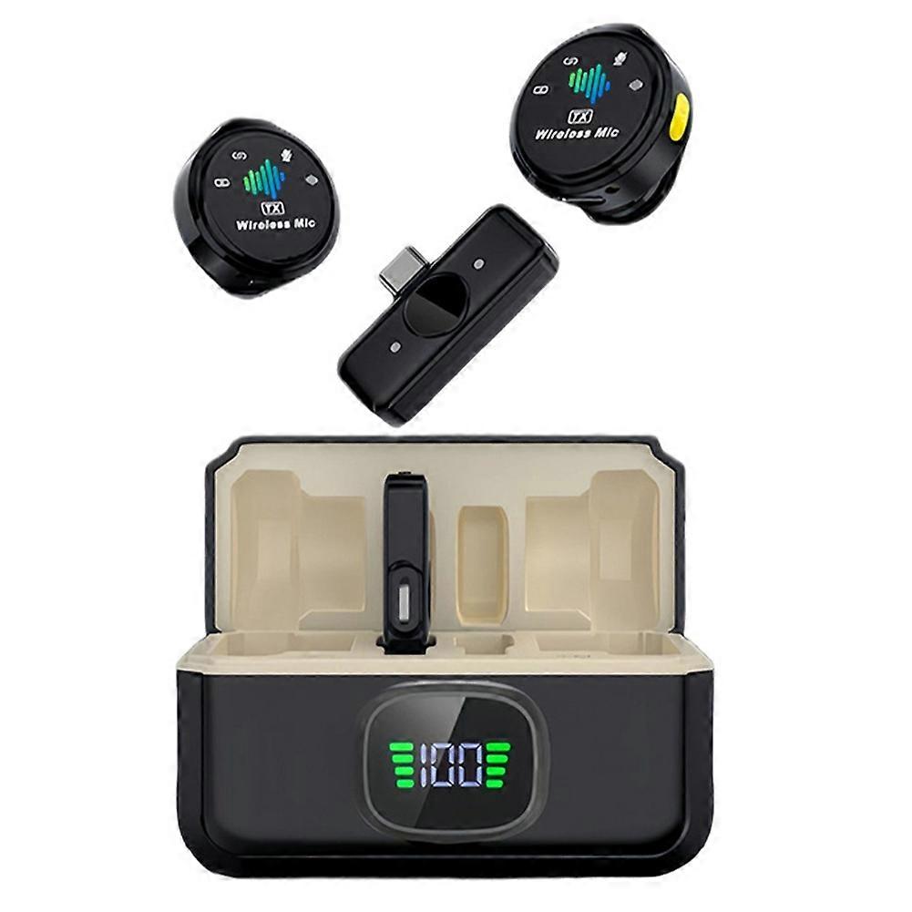 Microphone Plug and Play Wireless Lavalier Mic with Charging Case