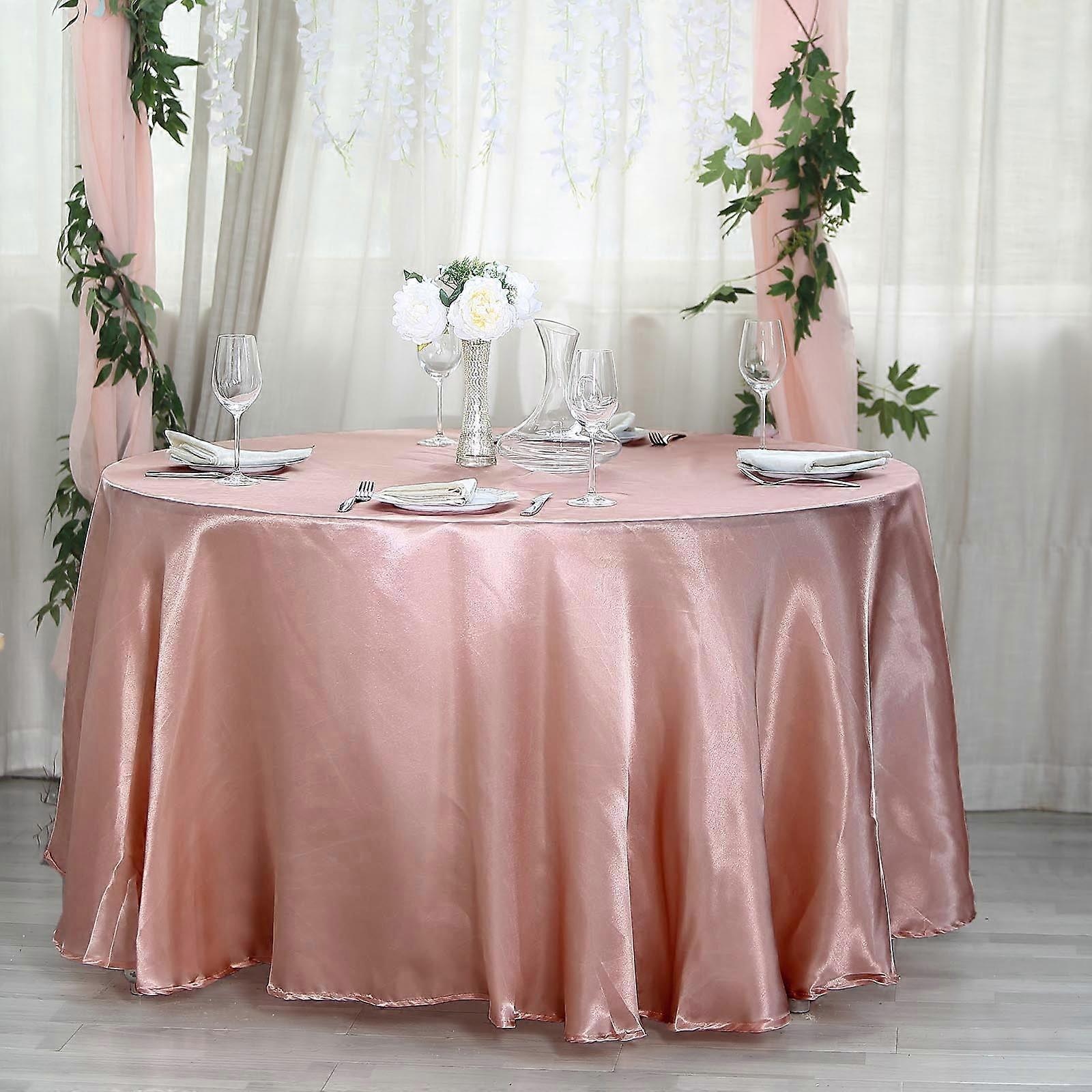 BalsaCircle 108" Round Satin Tablecloth Dusty Rose Round Table Linen