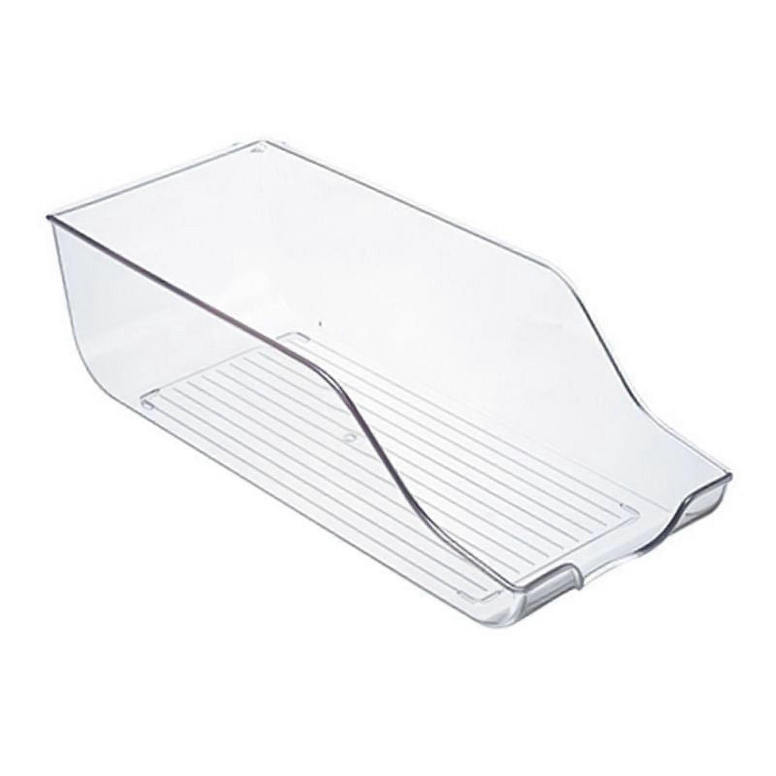 Stackable Plastic Food Storage Bins with Handles - Clear Containers Compatible with Fridge, Freezer, Pantry, Kitchen