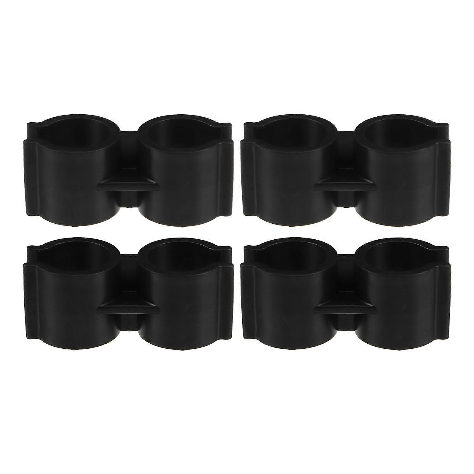 4pcs Double Port Pipe Clamps Connection Plastic Shelf Pole Connector for Warehouse Supermarket Shelf Link Clip Fastener Accessories