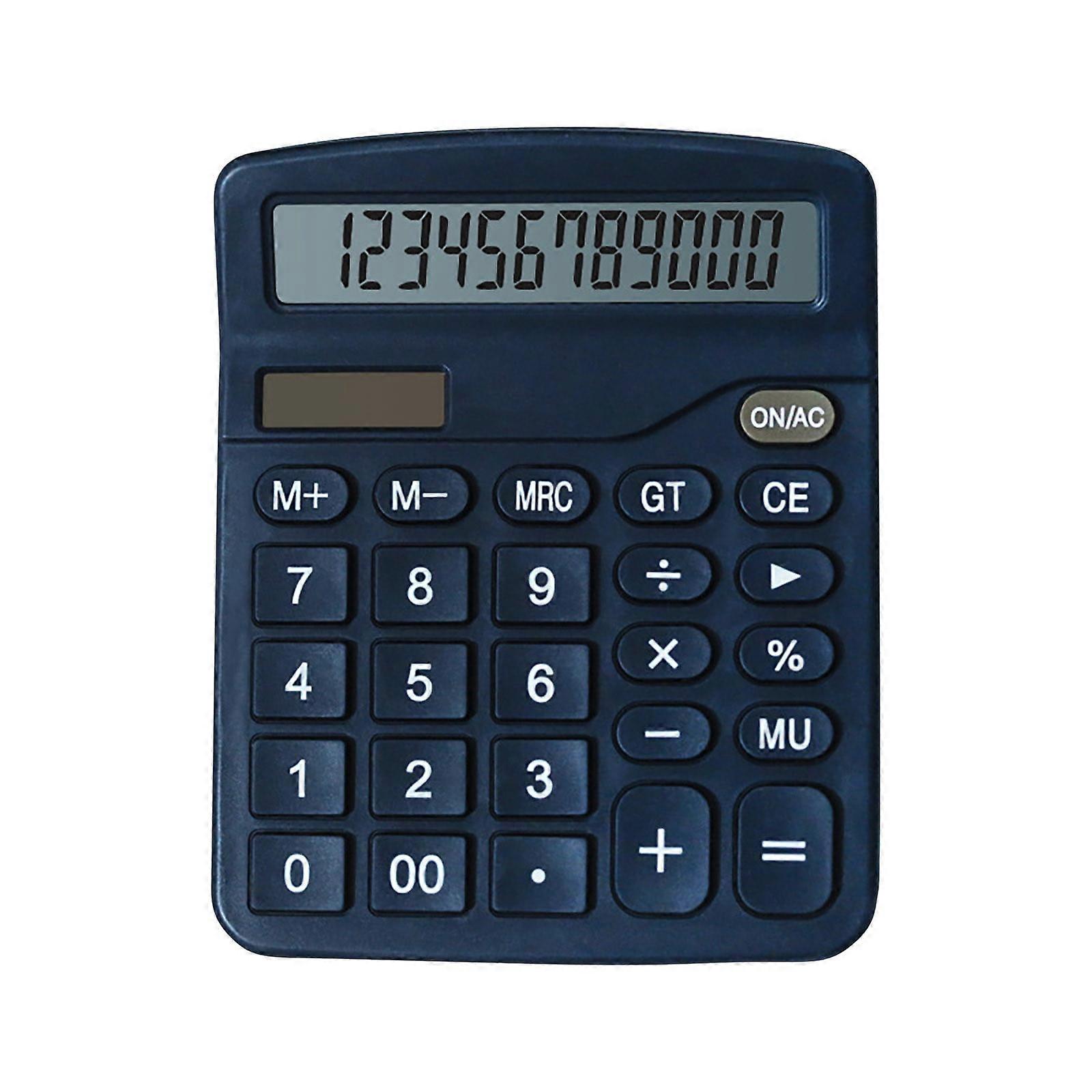 XIAOLE 8-Digit Mini Calculator, LCD Display, Battery & Solar Powered, Pocket Size for Home, School, Kids (Dark Blue)