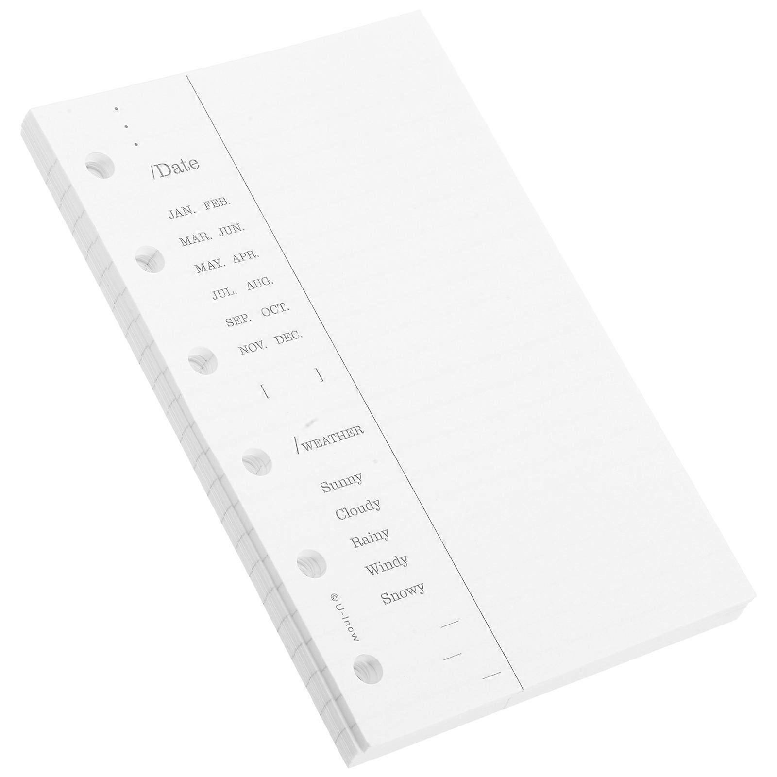 Journal Refill A7 Loose Leaf Notebook for Planning 1 Book with Smooth Paper