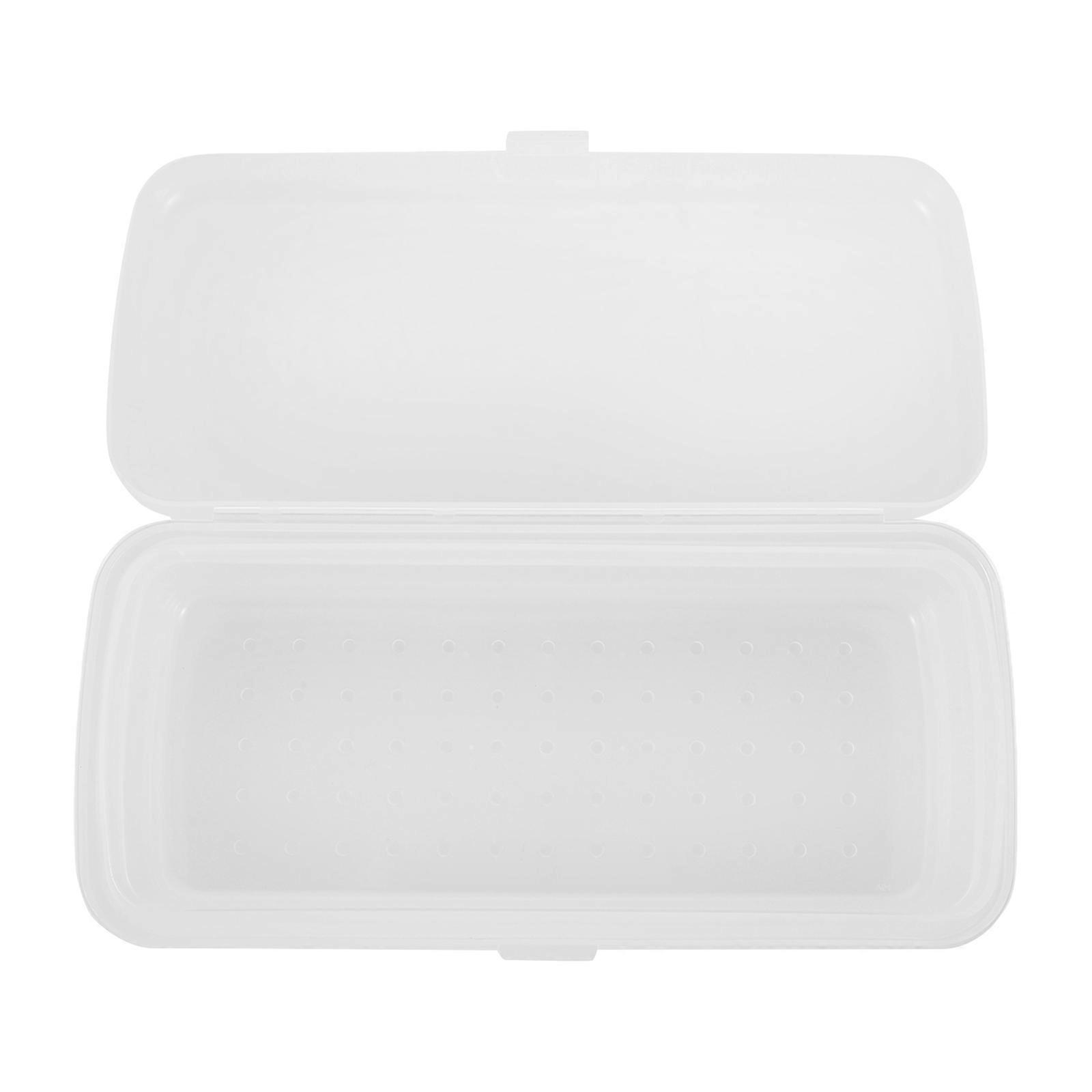 Nail Tool Cleaner Box Dual-Layer Sterilizer for Manicure Tools Transparent