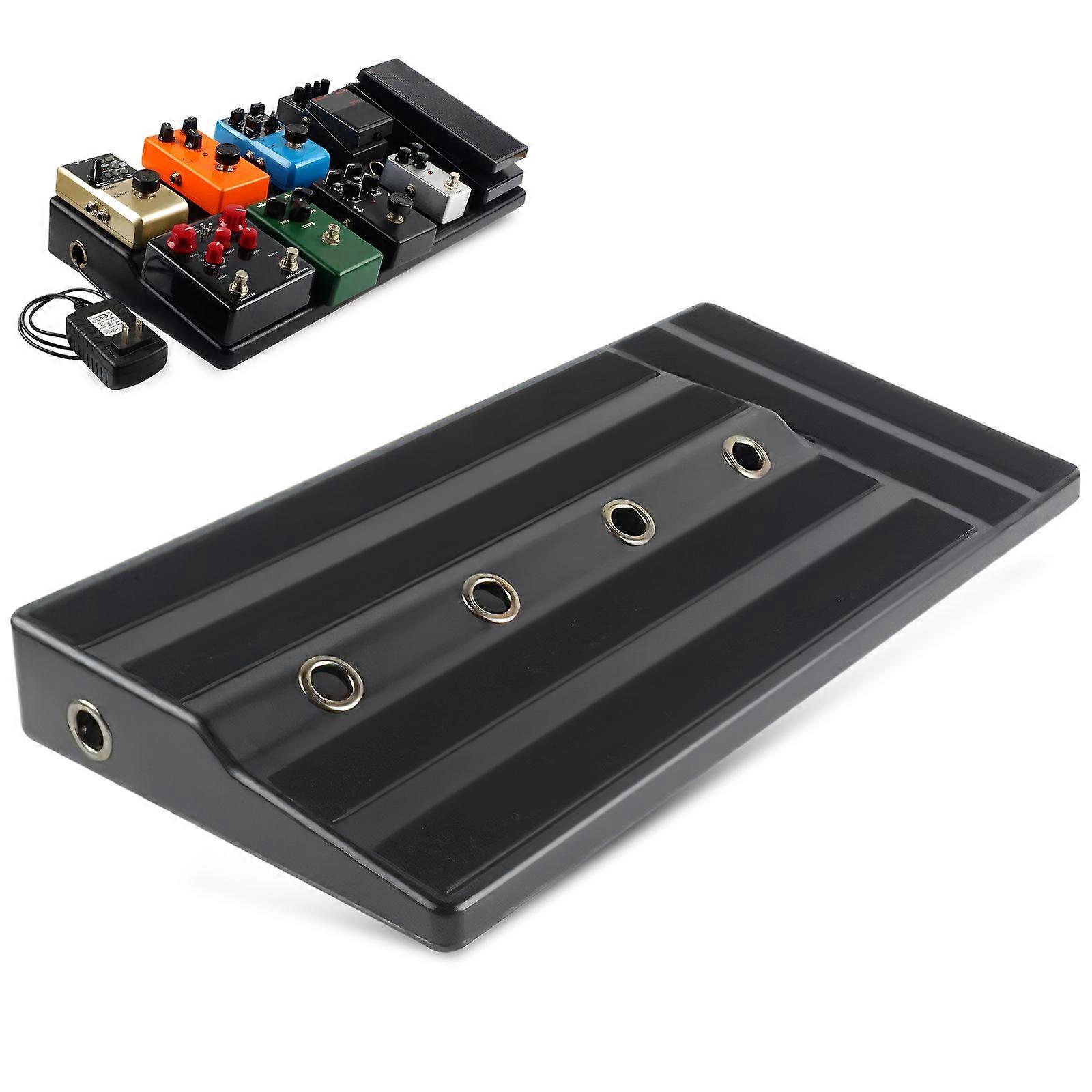 Effektpedalbräda för gitarr, robust konstruktion, svart plast