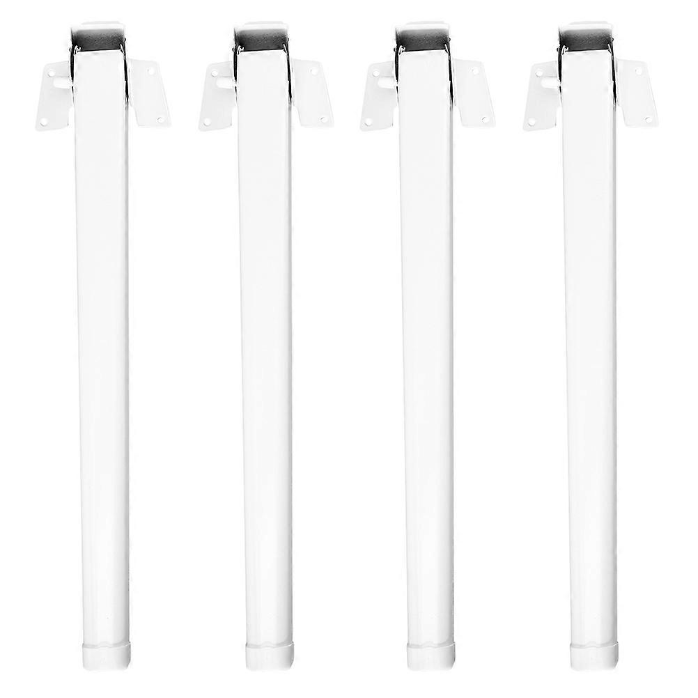Foldable Table Legs Square Metal Legs for Home Use 4Pcs White Set