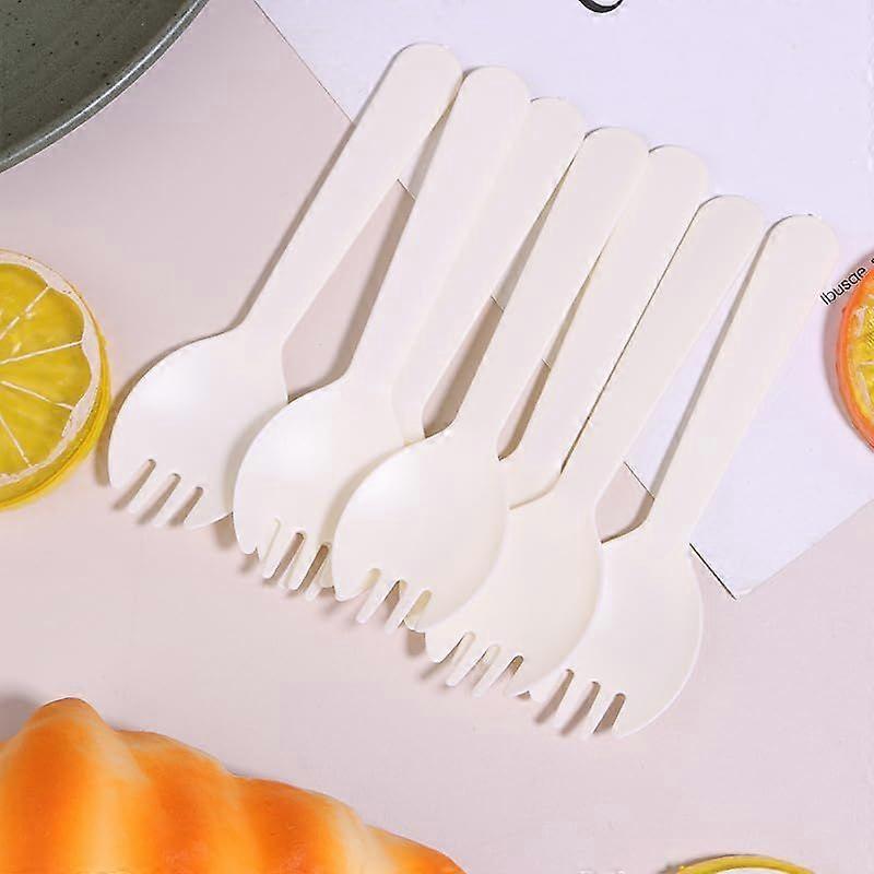 100Pcs/Set Plastic Silverware Disposable Plastic Spoons Forks For Cake Ice Cream