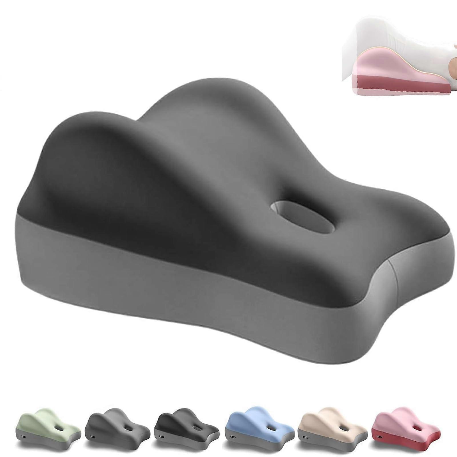 Couples Wedge Pillow with 27° Ergonomic Support, Adaptive Memory Foam, Low Profile for Cuddling, Deep Space Gray