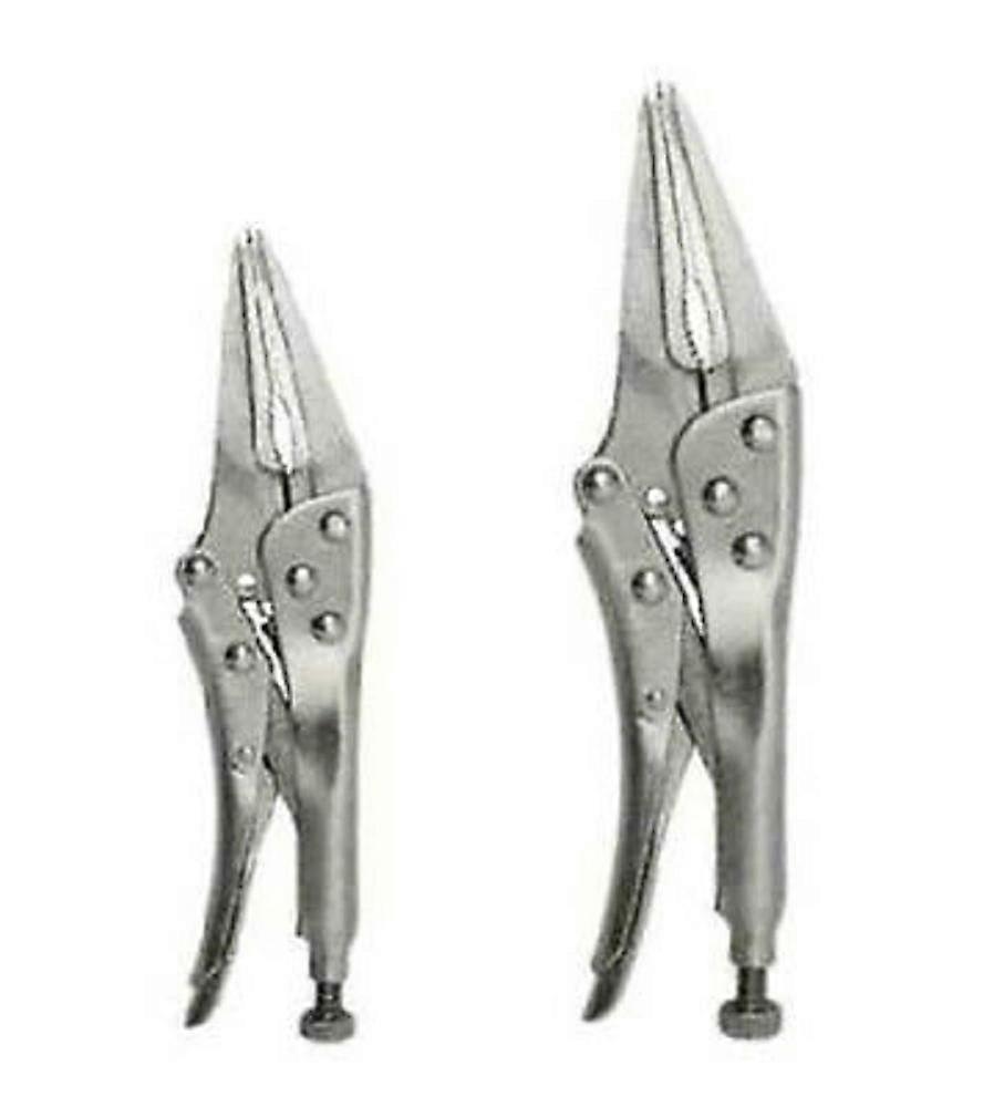 Long Needle Nose Locking Pliers Set with Quick Release Lever, 2Pack