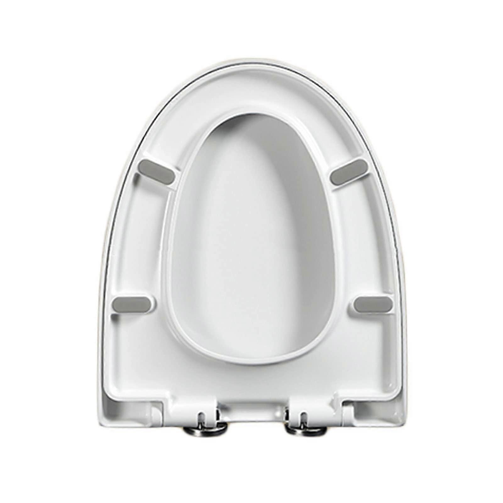 Elongated Soft Close Toilet Seat with Adjustable Hinges, Quick Release White Lid Model 01A
