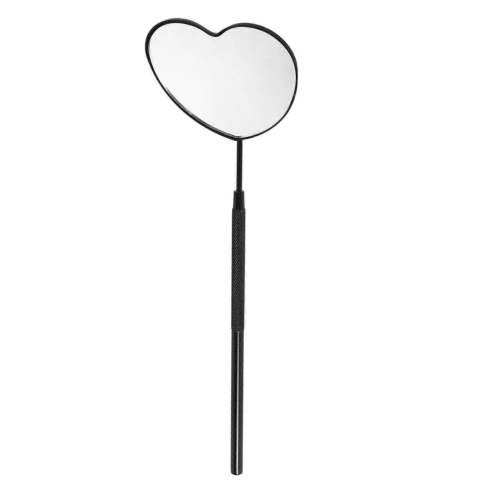 2Pcs Heart Shaped Eyelash Mirror Handheld Lash Extension Tool for Salon