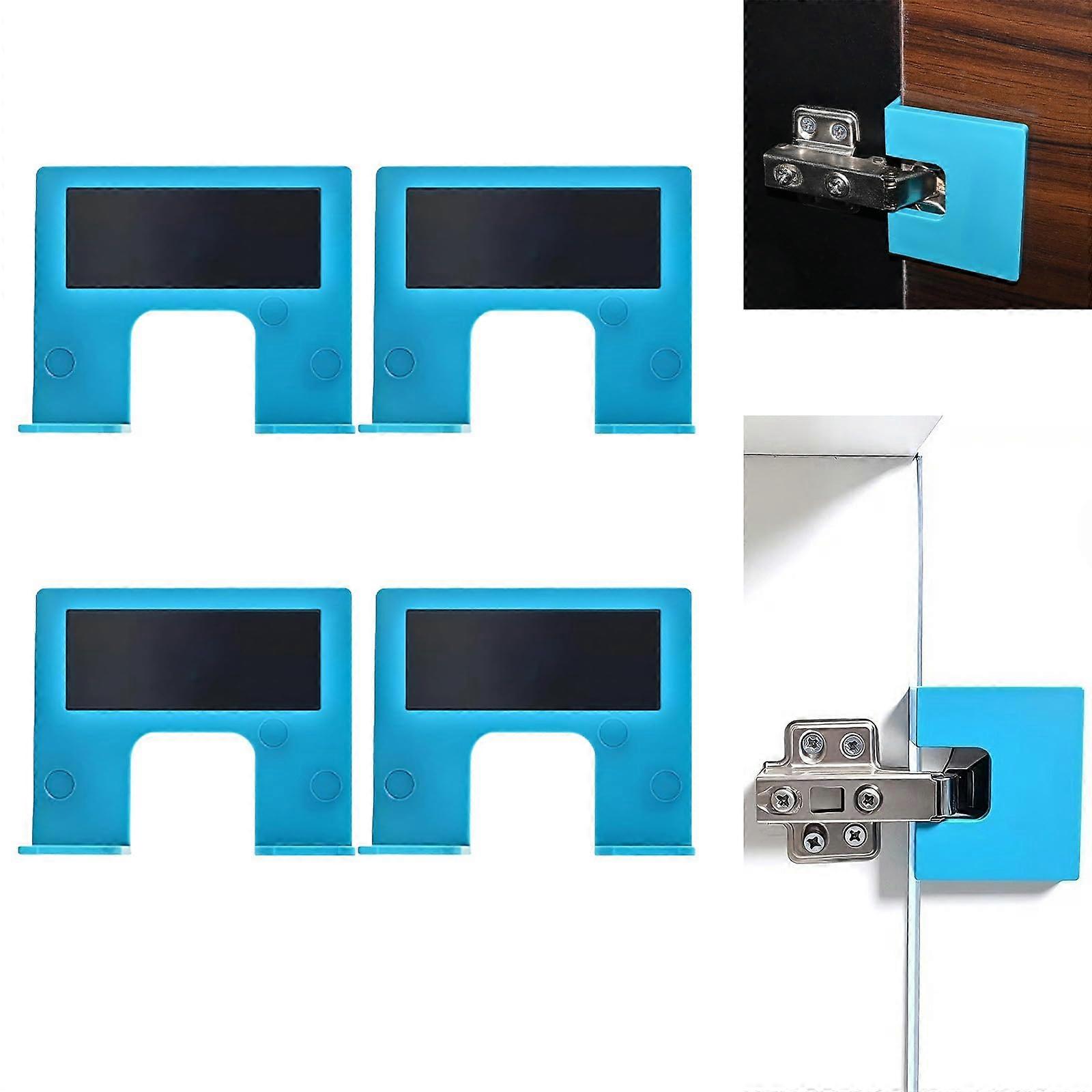 Door Hinge Jig Magnetic 2mm Precision Alignment Adjustable Guide for Quick Latch Setup Blue 4 Pcs