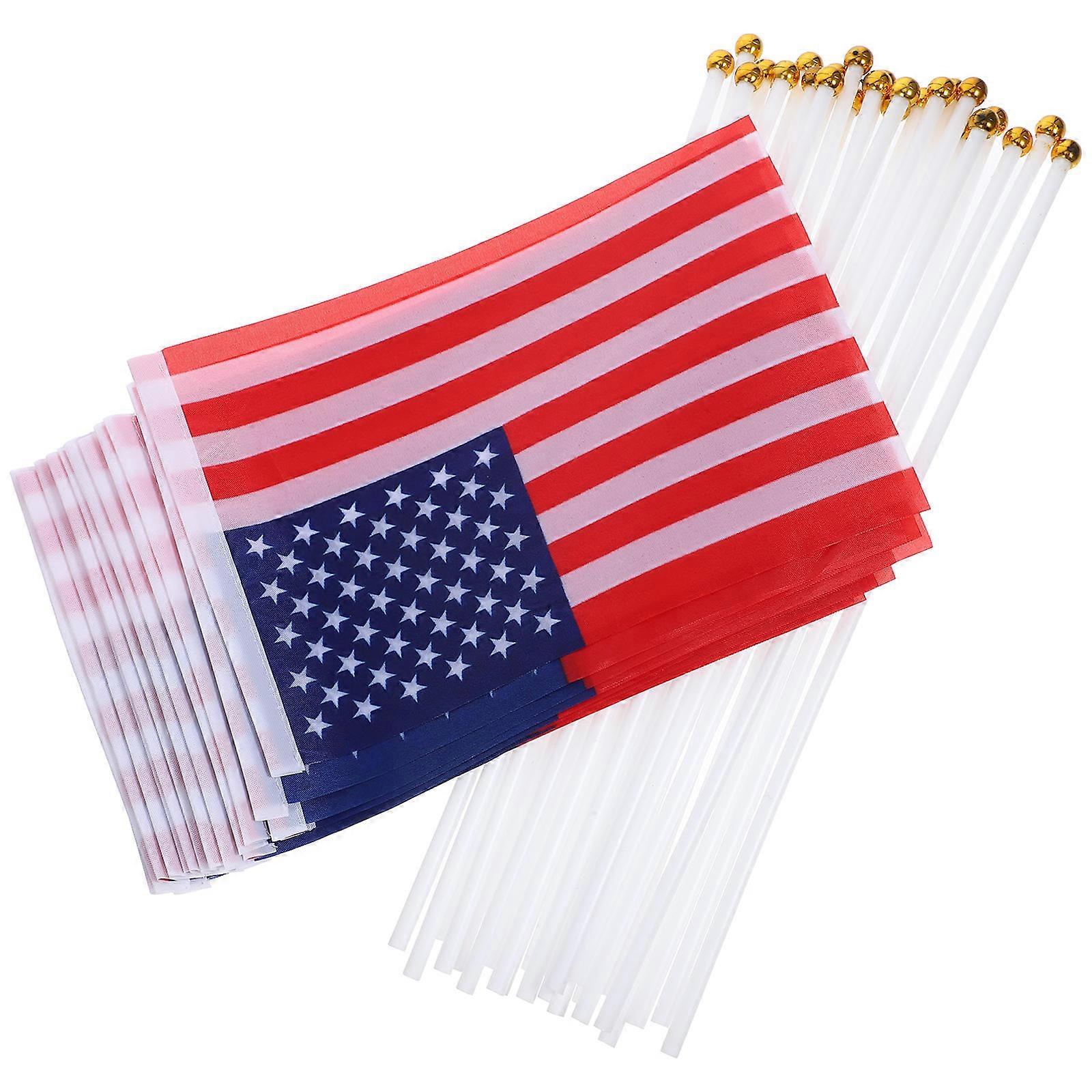 Mini Hand Wave Flag American Hand Held Flags 14x21cm Waving 24Pcs