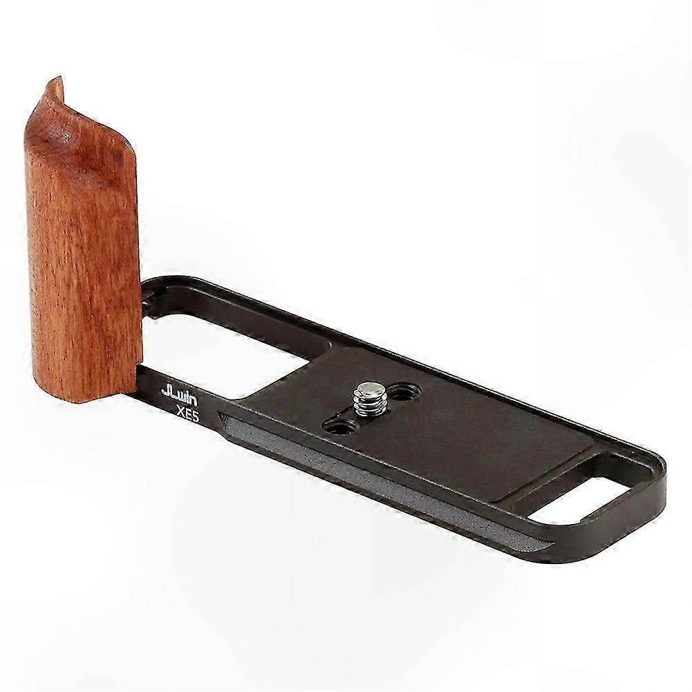 Wooden L Plate Hand Grip for FUJIFILM X-E5 Camera, ARCA-Compatible Bracket Handle