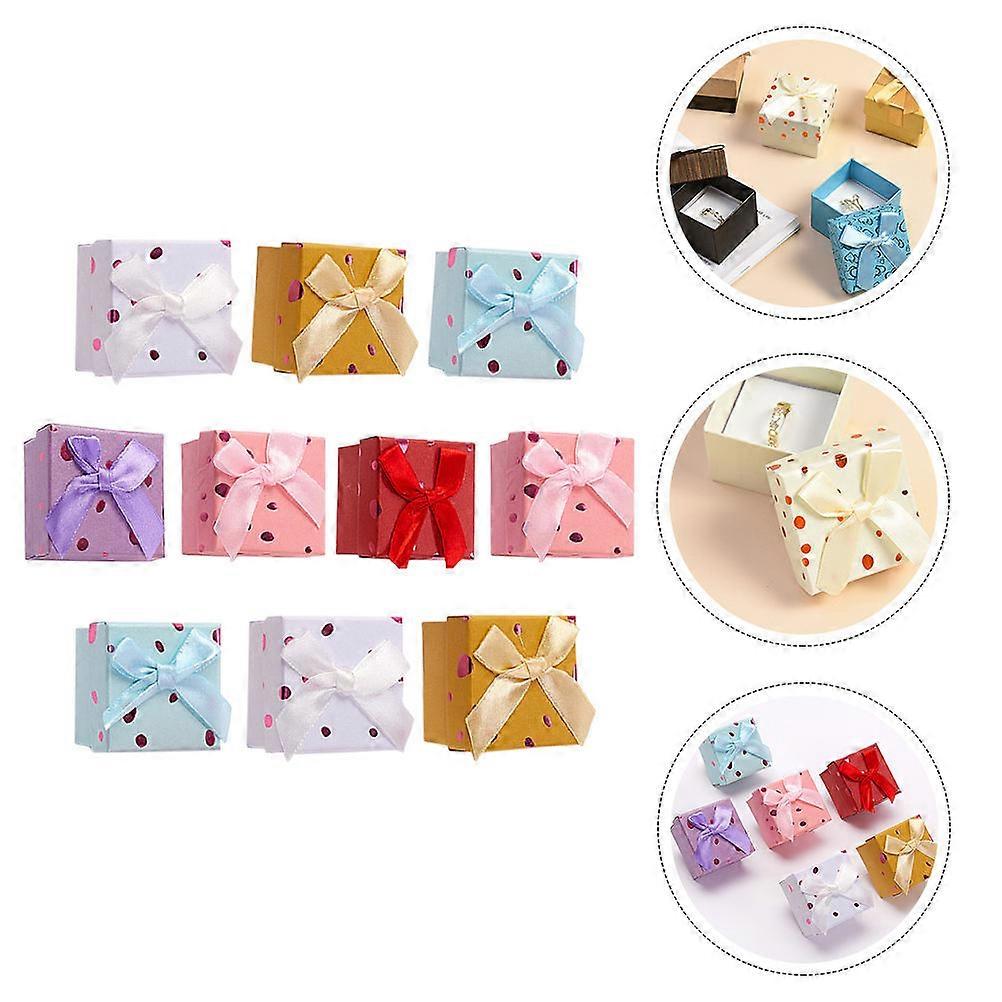 Jewelry Storage Boxes for Present Use with 10Pcs Bowtie Gift Paper Boxes