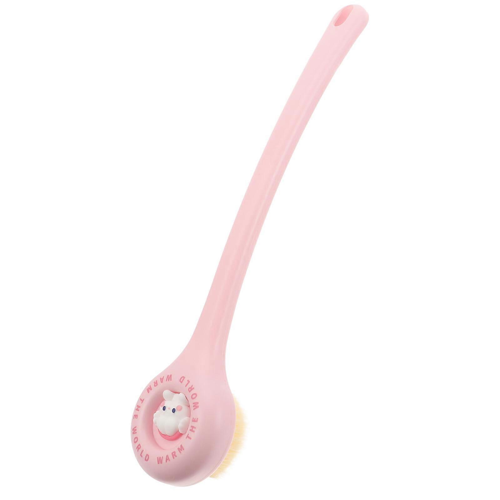 Back Scrubber for Shower Long Handle Bath Brush with Soft Bristles and Lotion Applicator
