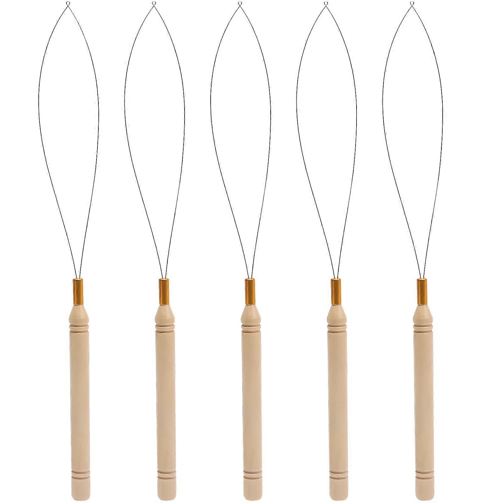 Hair Extension Loop Tool Set 5PCS with Non Slip Grip for Fast Micro Bead and Feather Extensions