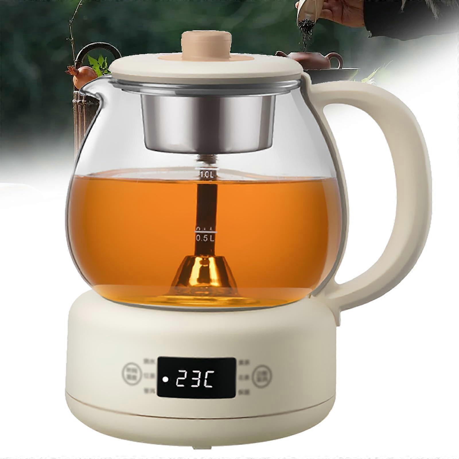 Electric Tea Maker with Intelligent Temperature Control, 1L Borosilicate Glass Kettle, 8H Keep Warm