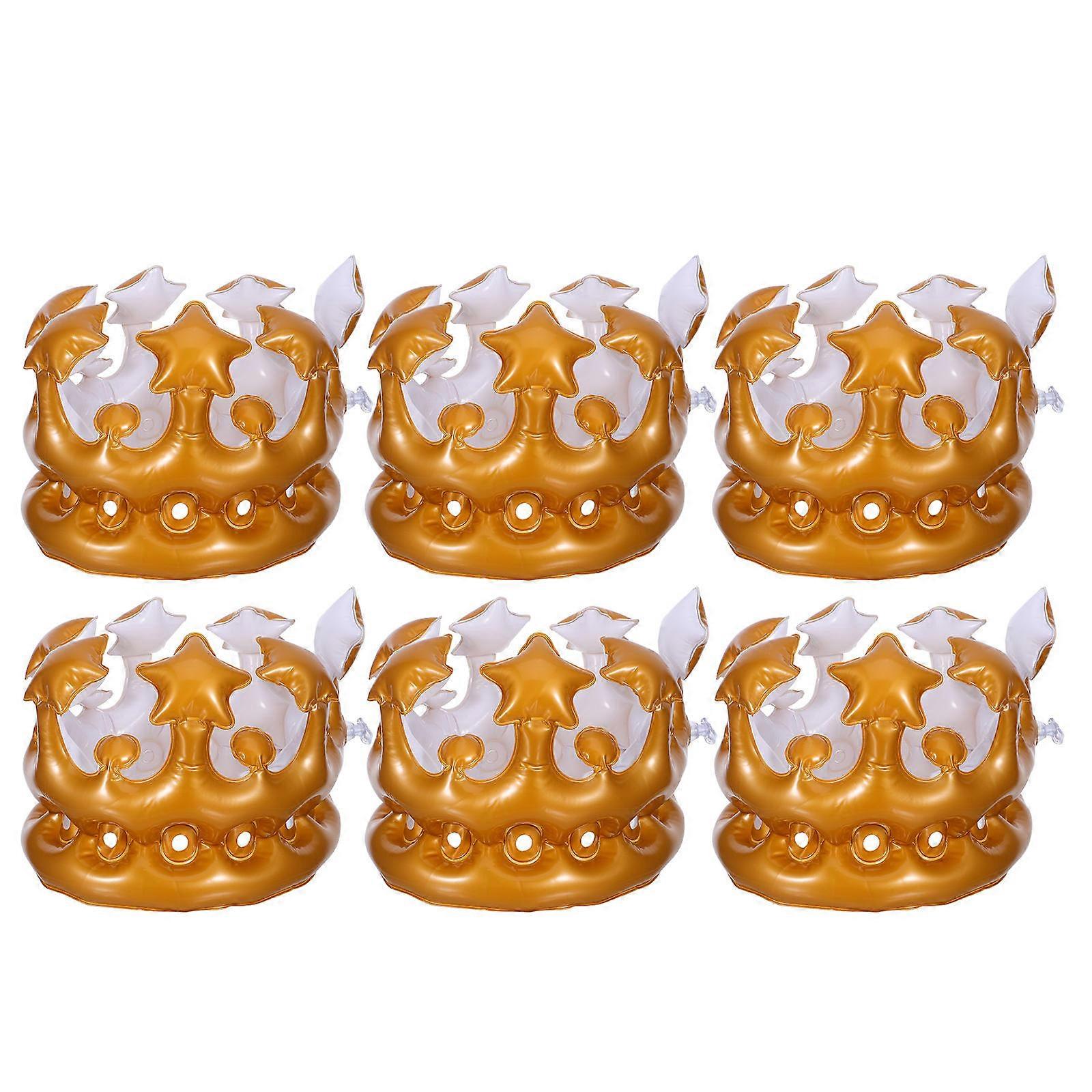 Multi-Functional Inflatable Crown Birthday Crown for 6Pcs Party Use