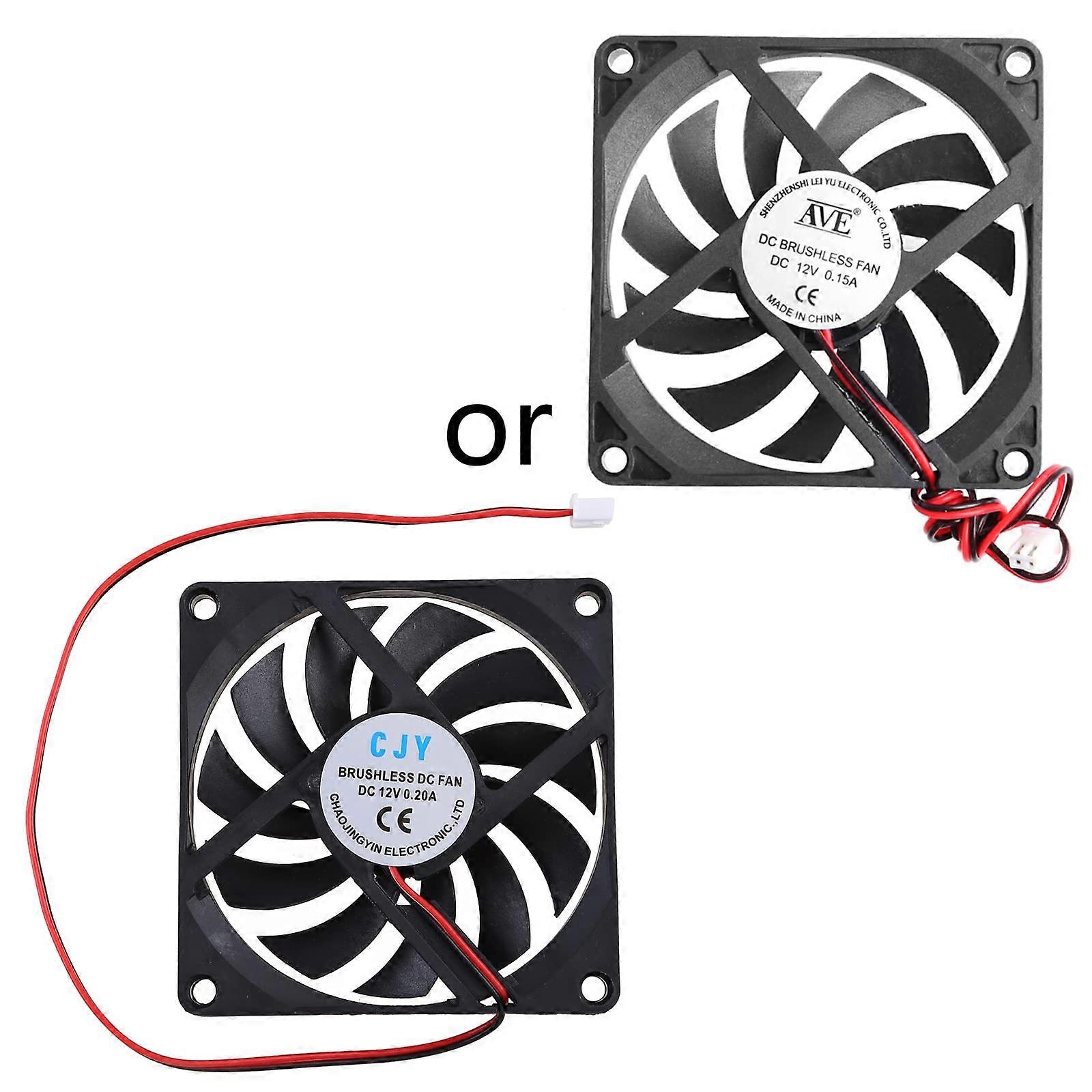 80mm 12V Brushless CPU Cooling Fan 8010 Quiet PC Case Cooler for Desktop Computer