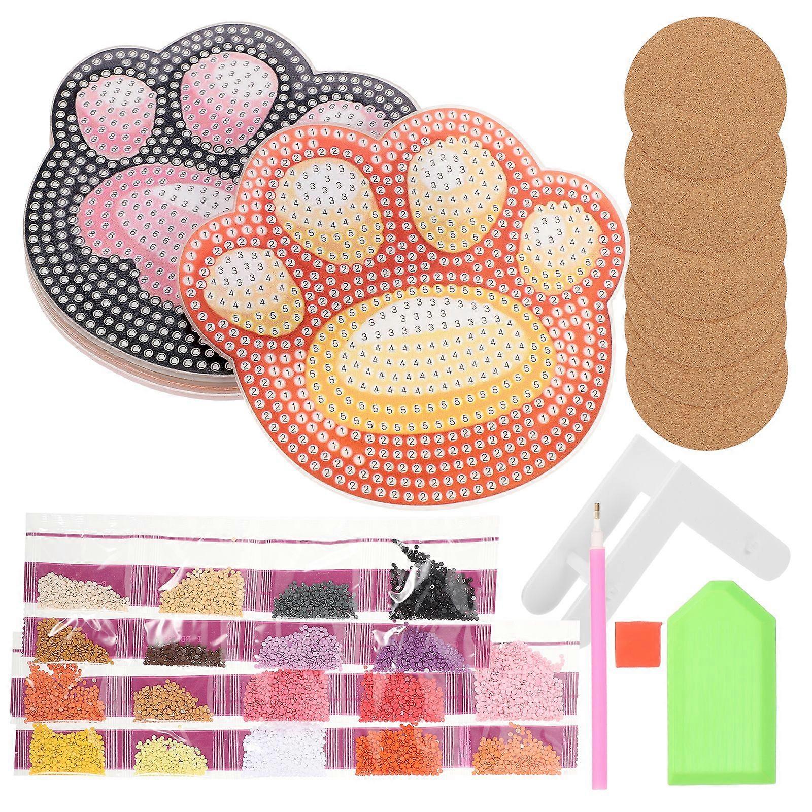 1 Set Diamond Drawing Coaster Kit Decorative Coaster Kit Coaster Making Kit DIY Coaster Set