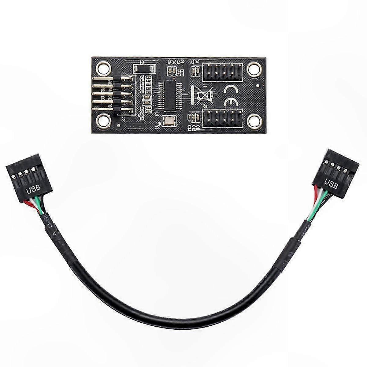 Dual 9Pin USB2.0 Hub Adapter with USB Splitter Functionality