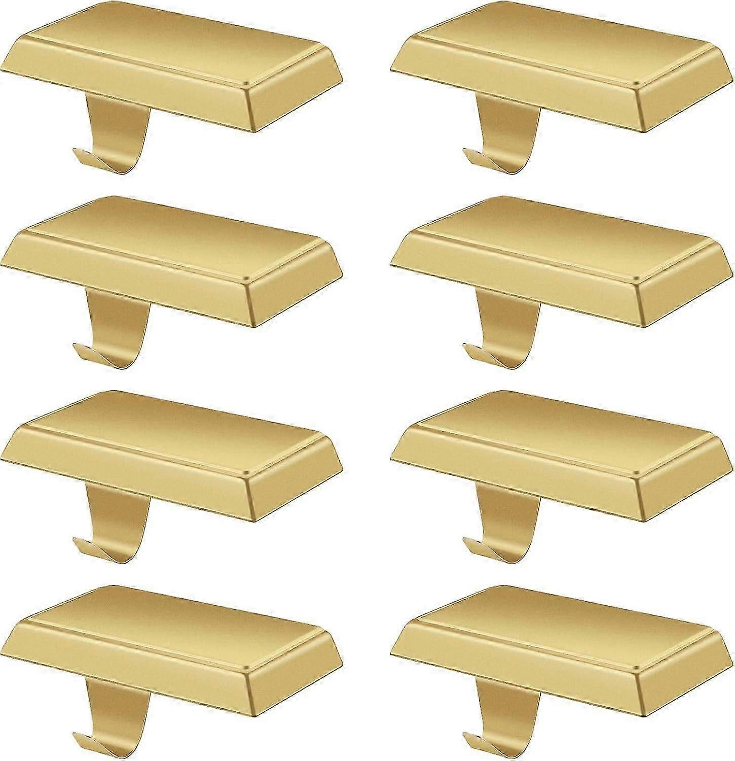 Christmas stocking hangers, 2 pack, rectangular, metal, gold